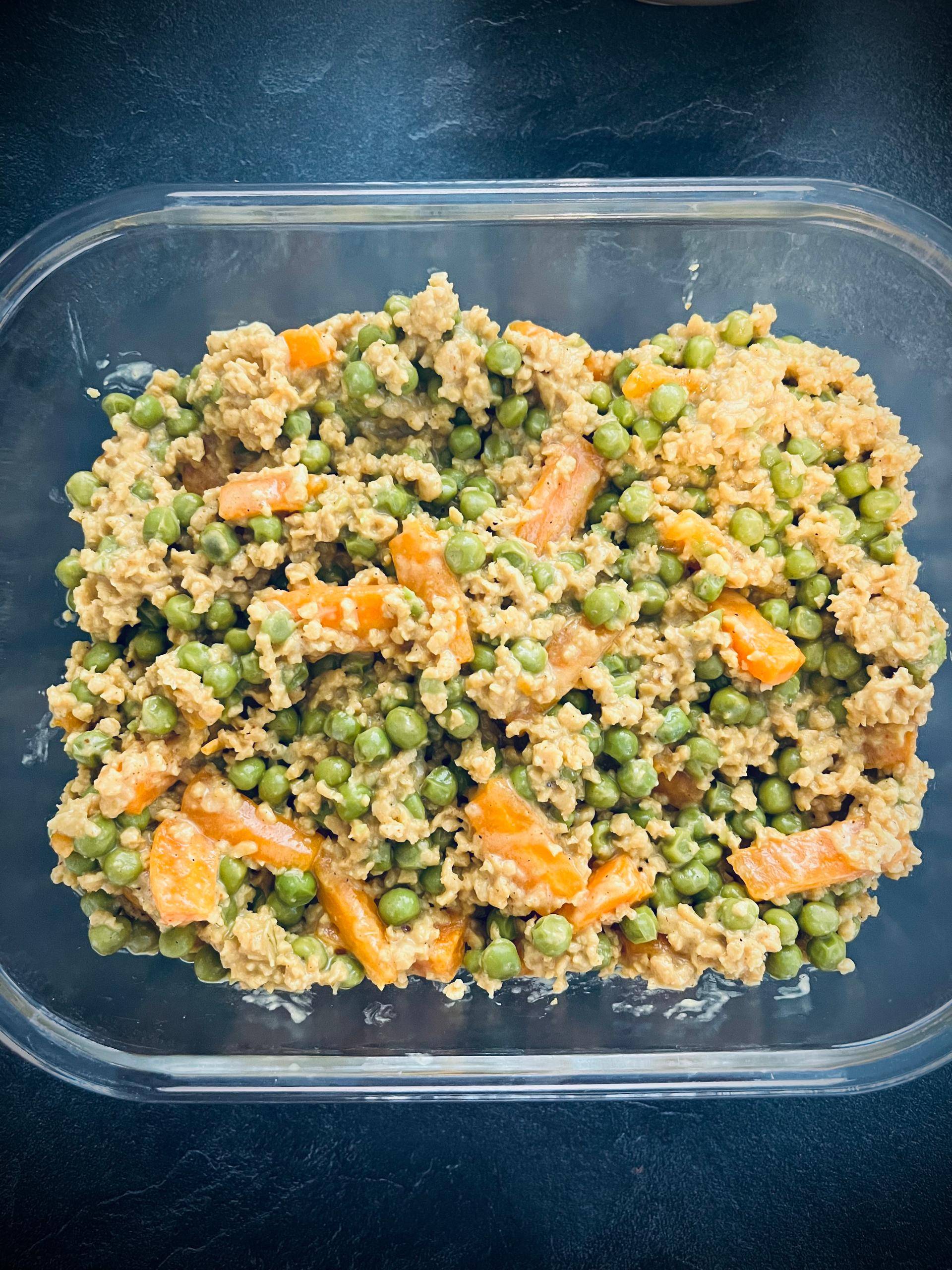 Petits pois ,carottes et protéines de soja sauce curry coco - Recepten Cookeo | Moulinex