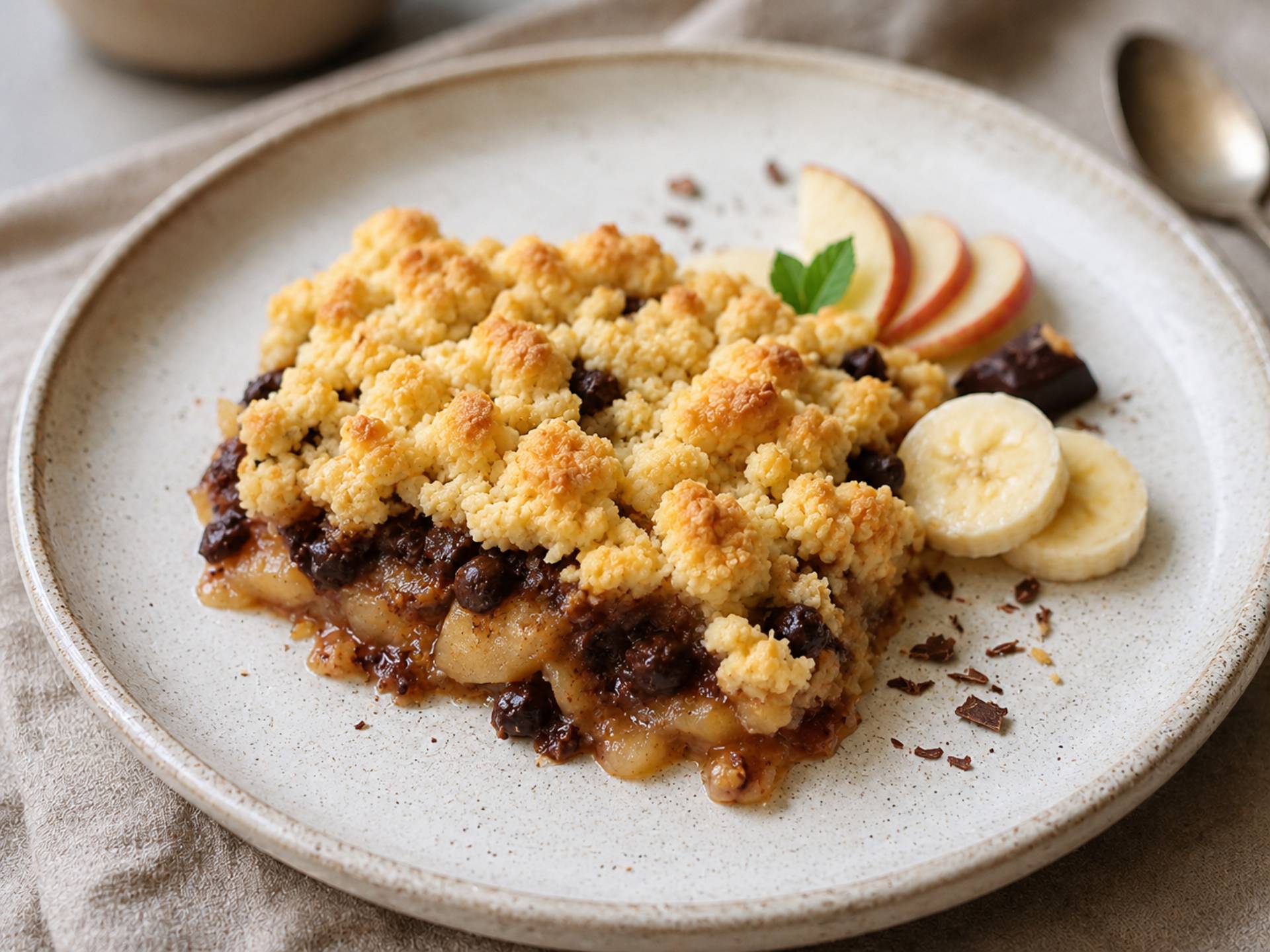 Crumble pomme banane chocolat - Recette Cookeo Infinity Autostir | Moulinex