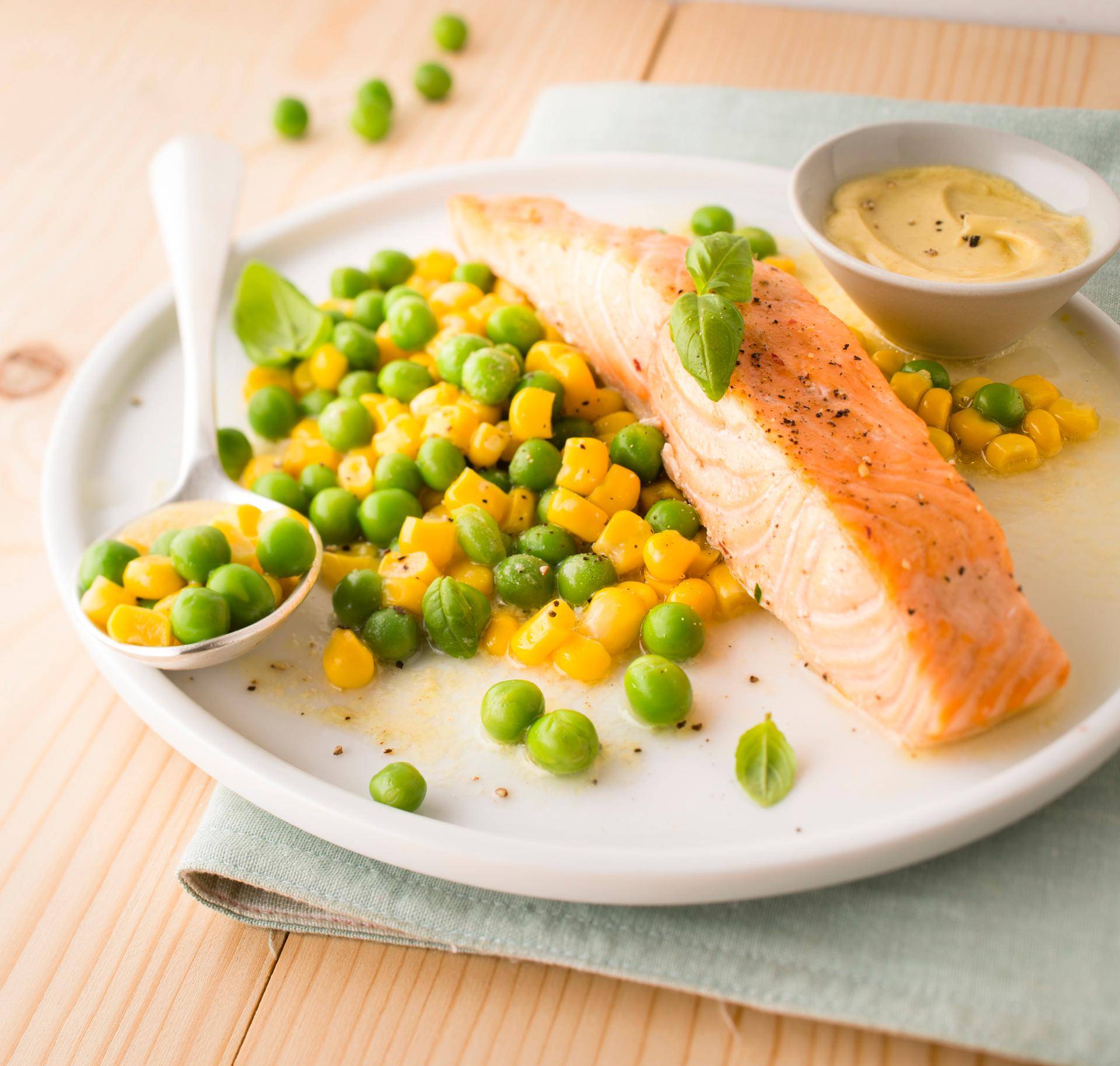 Saumon maïs et petits pois - Recette Cookeo | Moulinex