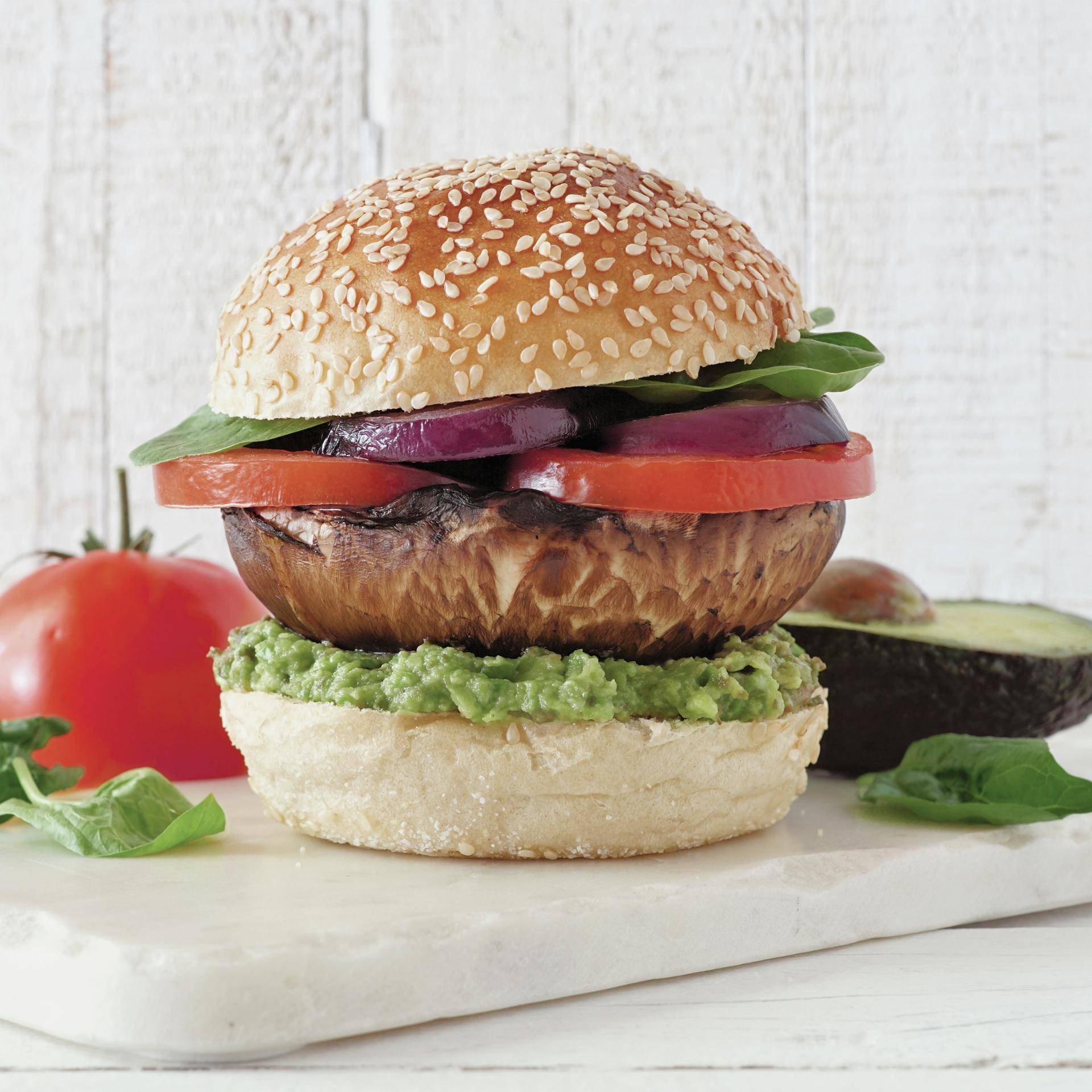 Burger de champignons portobello grillés vegan - Recette Easy Fry Compact | Moulinex