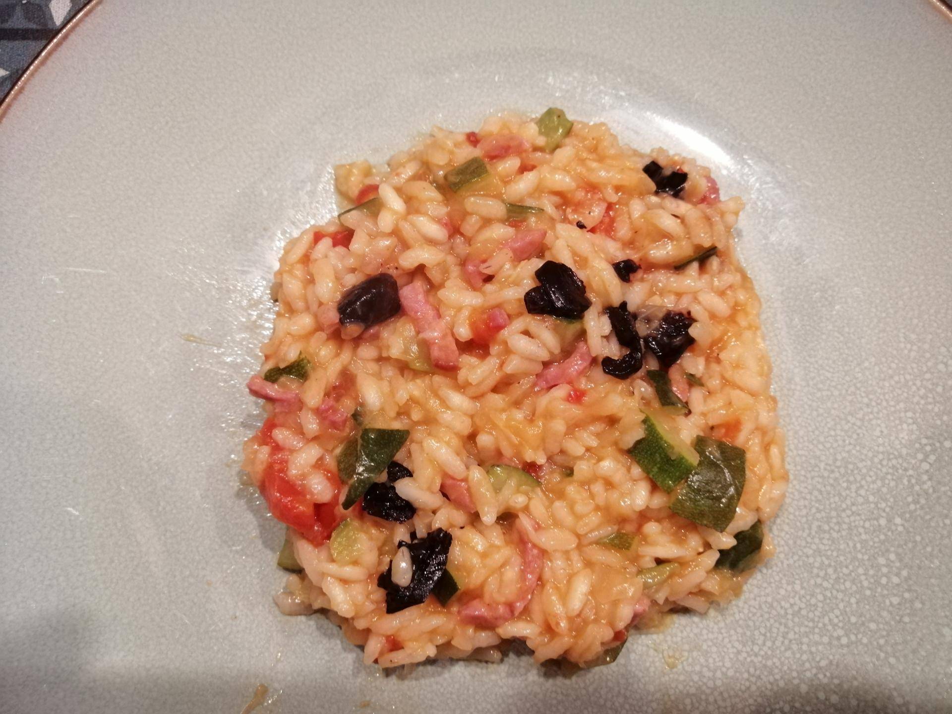 Risotto tomaté aux lardons courgettes - Recette Cookeo | Moulinex