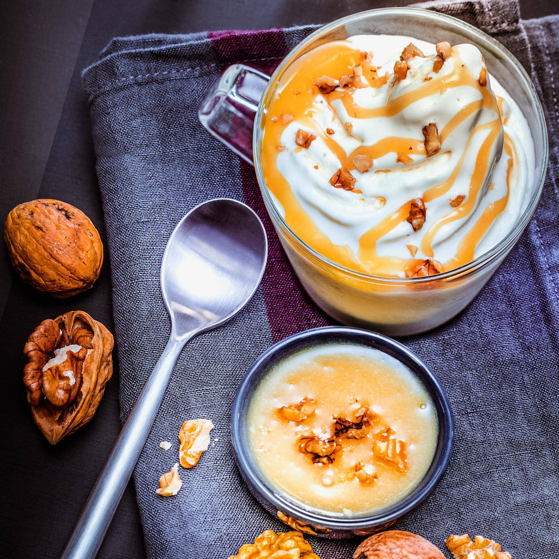 Sundae caramel au beurre salé et éclats de noix - Recepten Companion | Moulinex