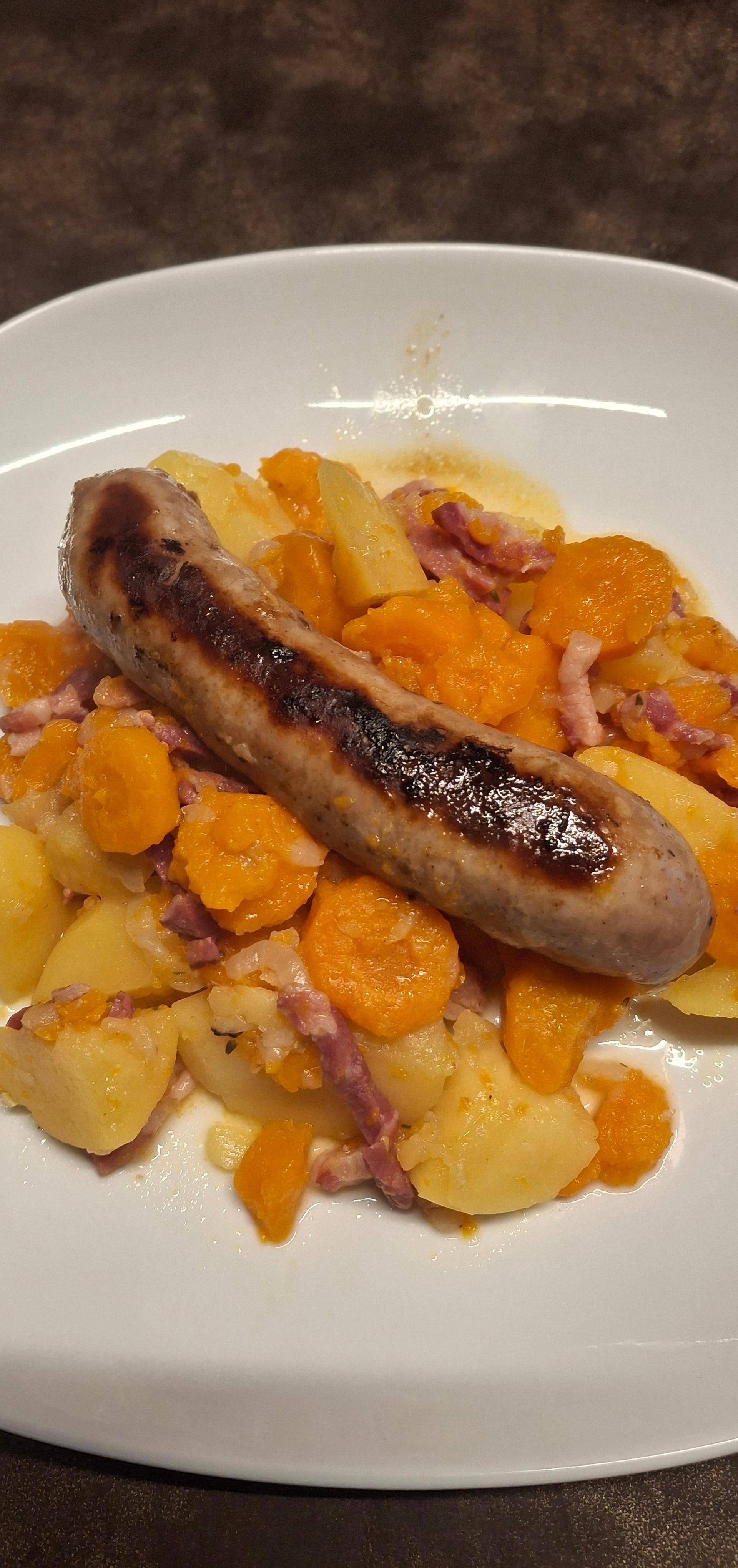 Fondue de poireaux, carottes, pdt et lardons - Recette Cookeo | Moulinex