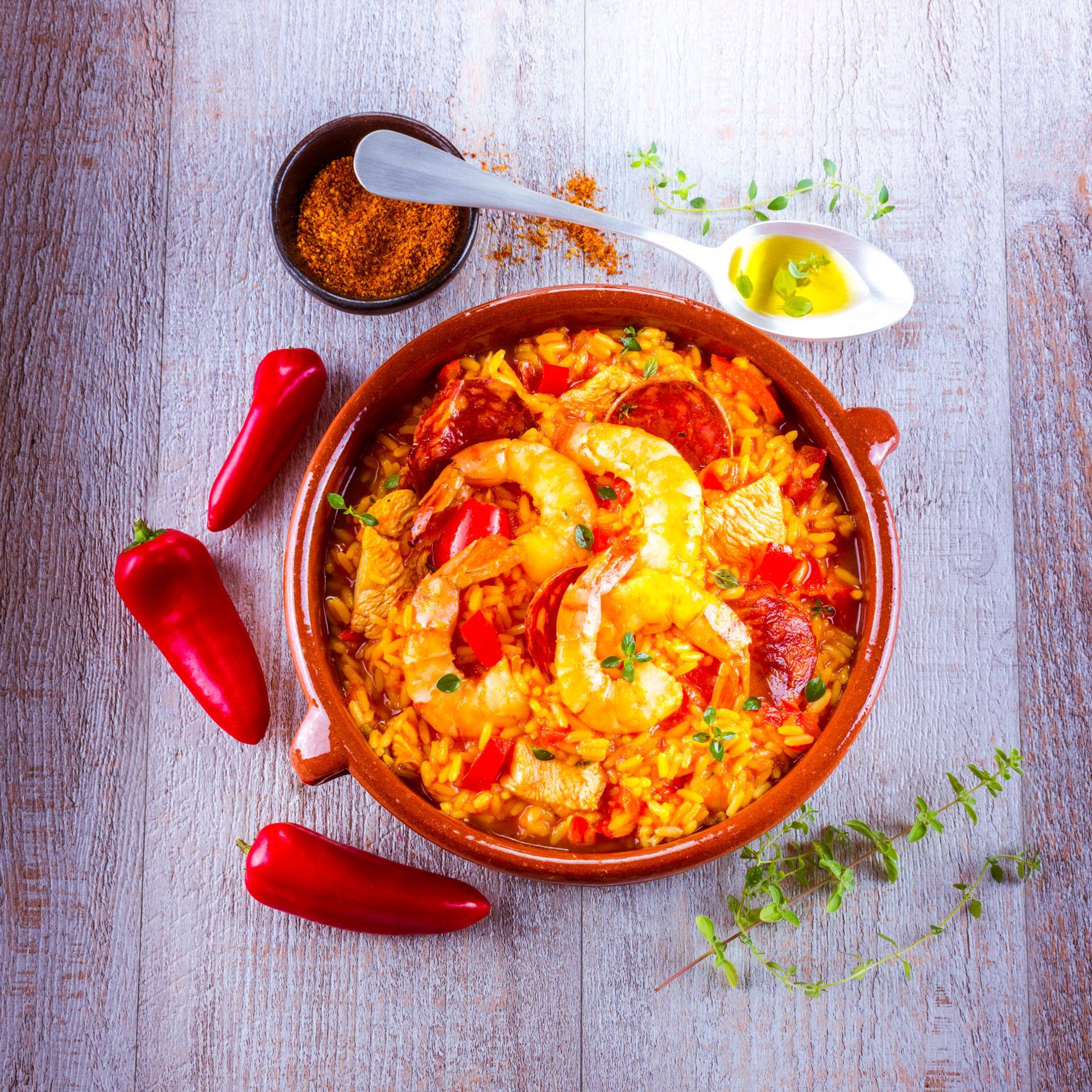Paella express aux crevettes - Recepten Companion Connect | Moulinex