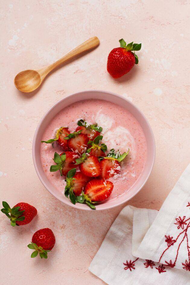 Soupe aux fraises, yahourt grecque et vin blanc - Recepten Perfectmix + | Moulinex