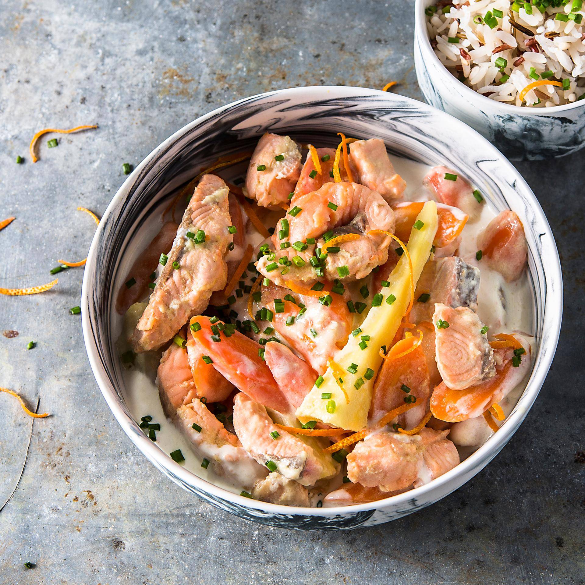 Blanquette de saumon aux zestes d'orange - Recette Companion | Moulinex