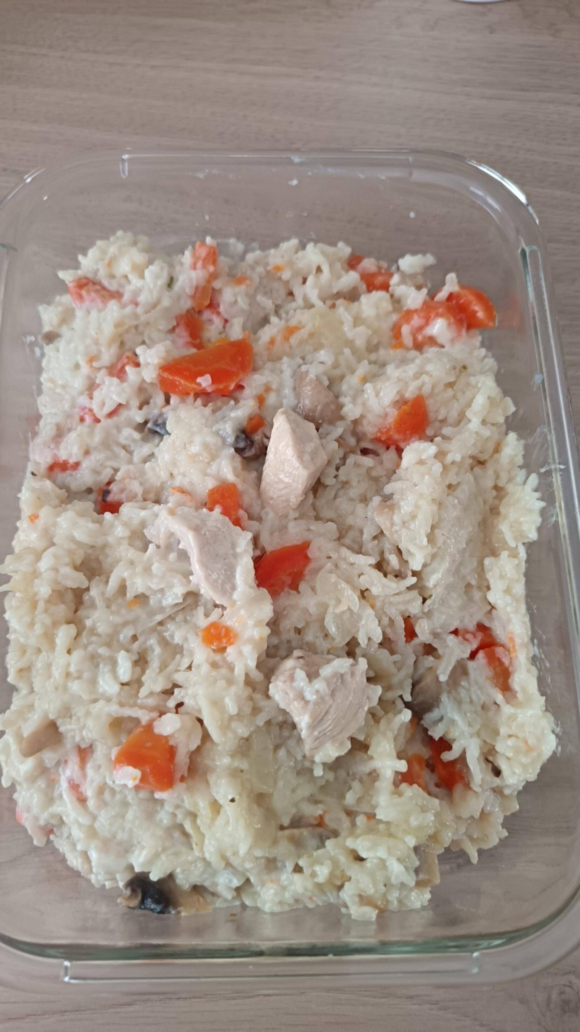 Poulet, riz, carottes, champignons à la crème - Recette Cookeo Infinity Autostir | Moulinex