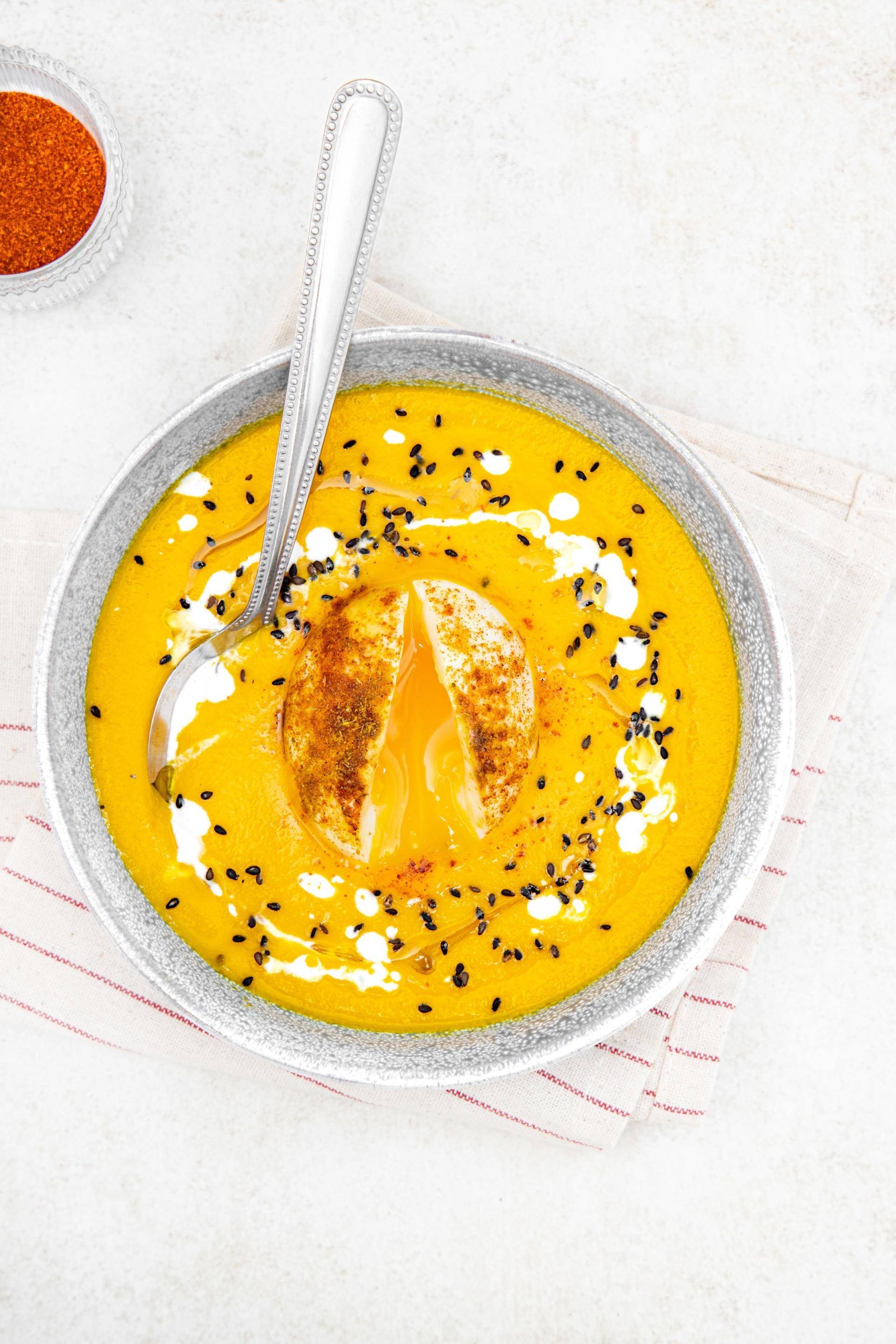Velouté carotte coco & œufs mollets épicés - Recette Cookeo V3 | Moulinex