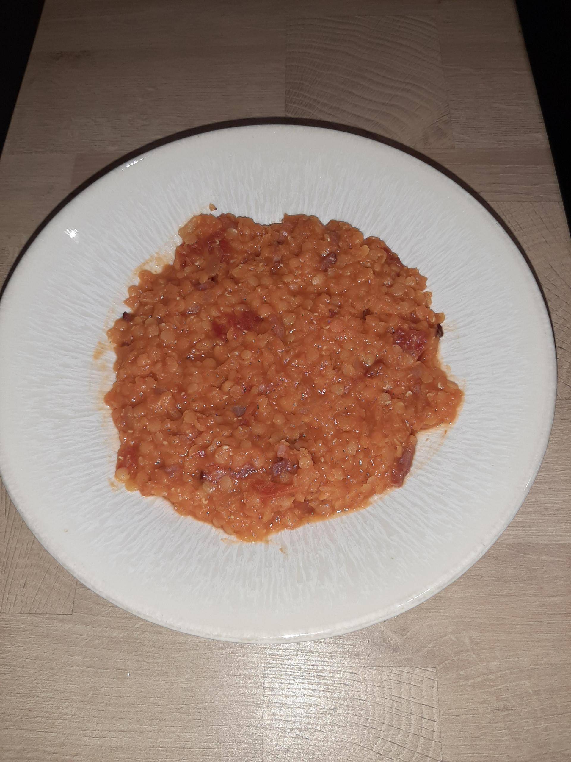 Lentilles corail aux lardons - Recepten Companion Connect | Moulinex