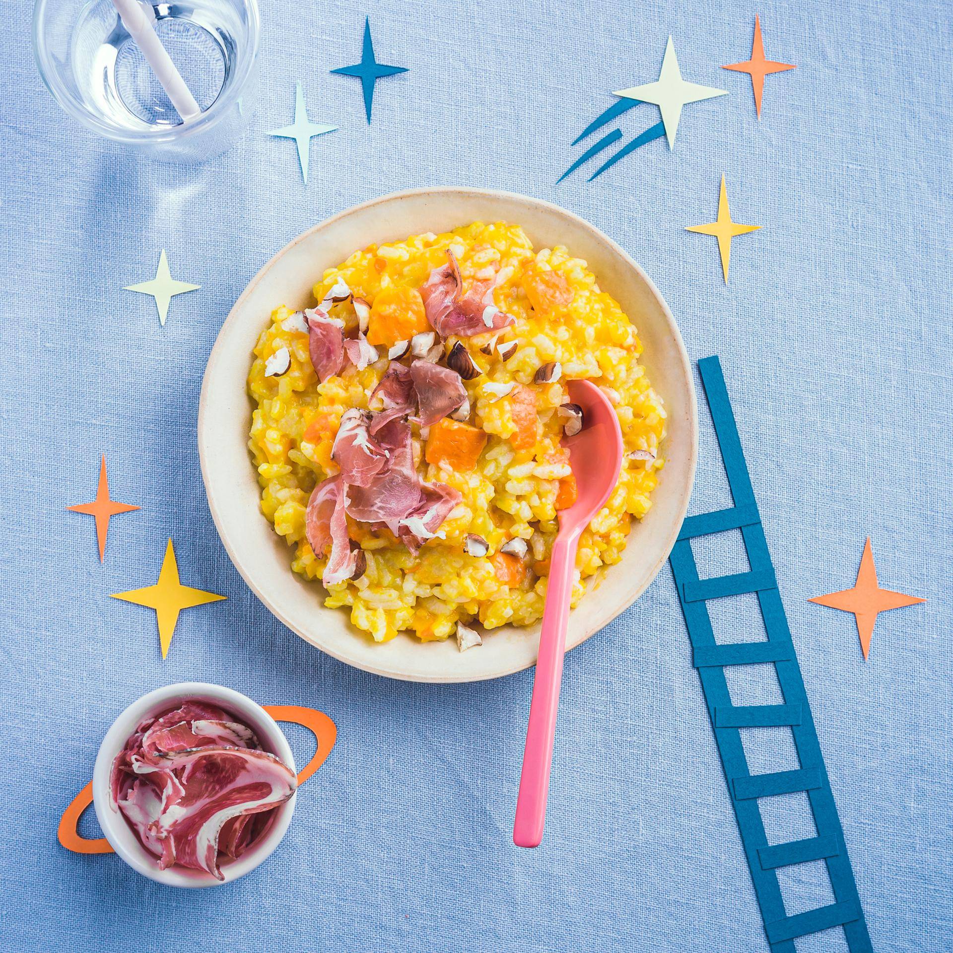 Risotto au potimarron, coppa et noisettes - Recette Companion | Moulinex