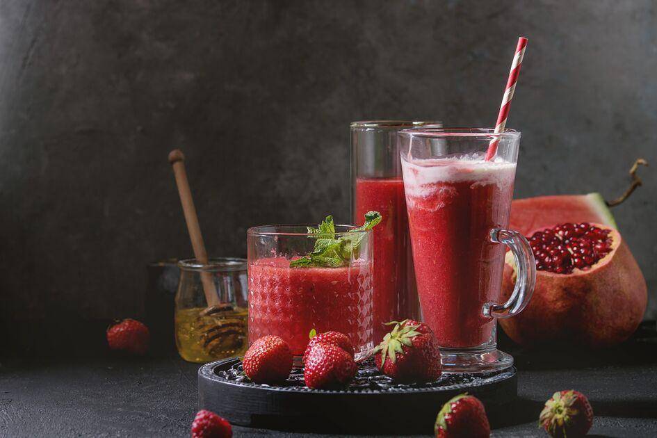 Smoothie anti-âge fraise grenade - Recepten Perfectmix + | Moulinex