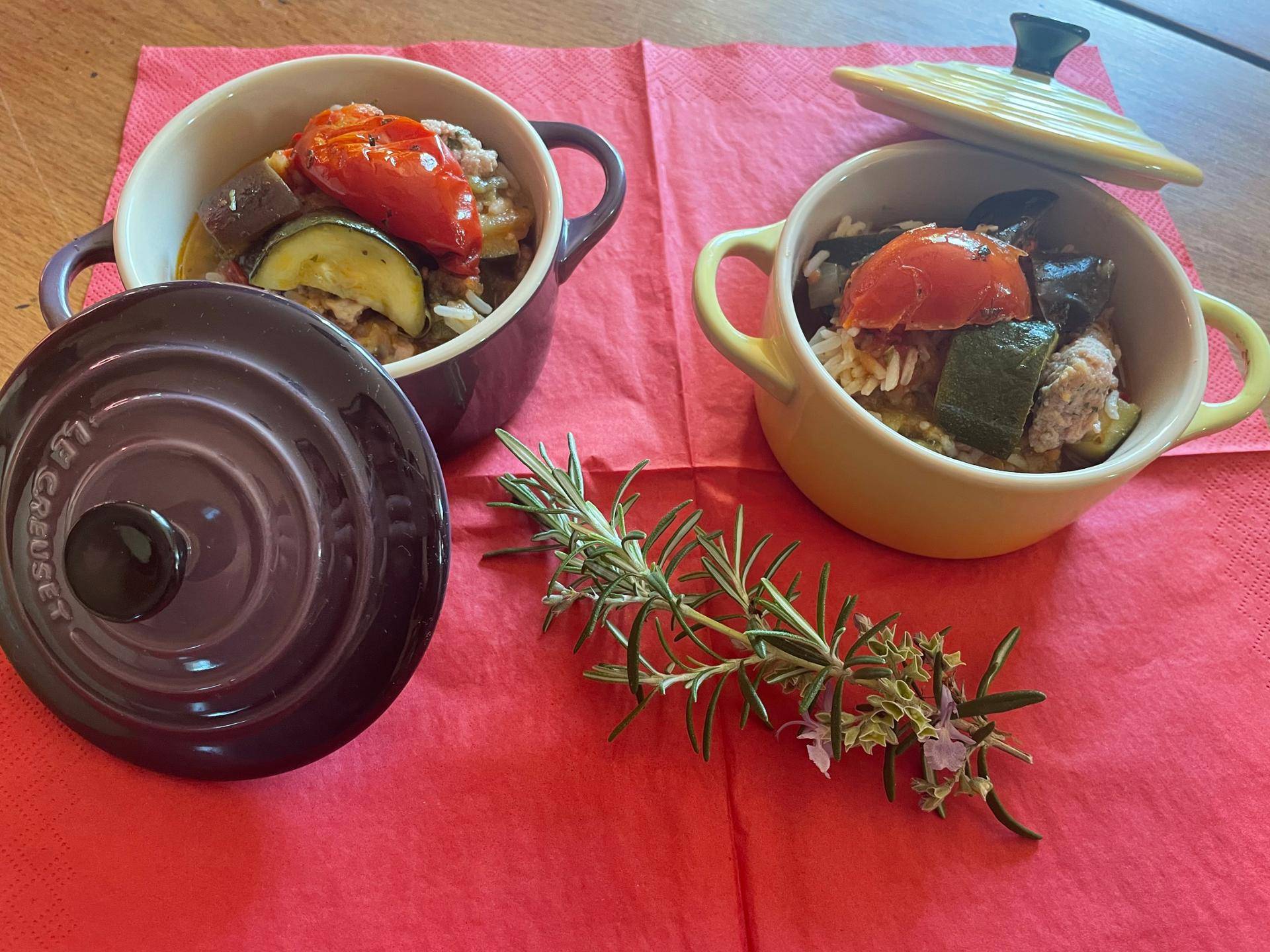 RATATOUILLE AVEC RIZ ET CHAIR À SAUCISSE - Recepten Cookeo | Moulinex