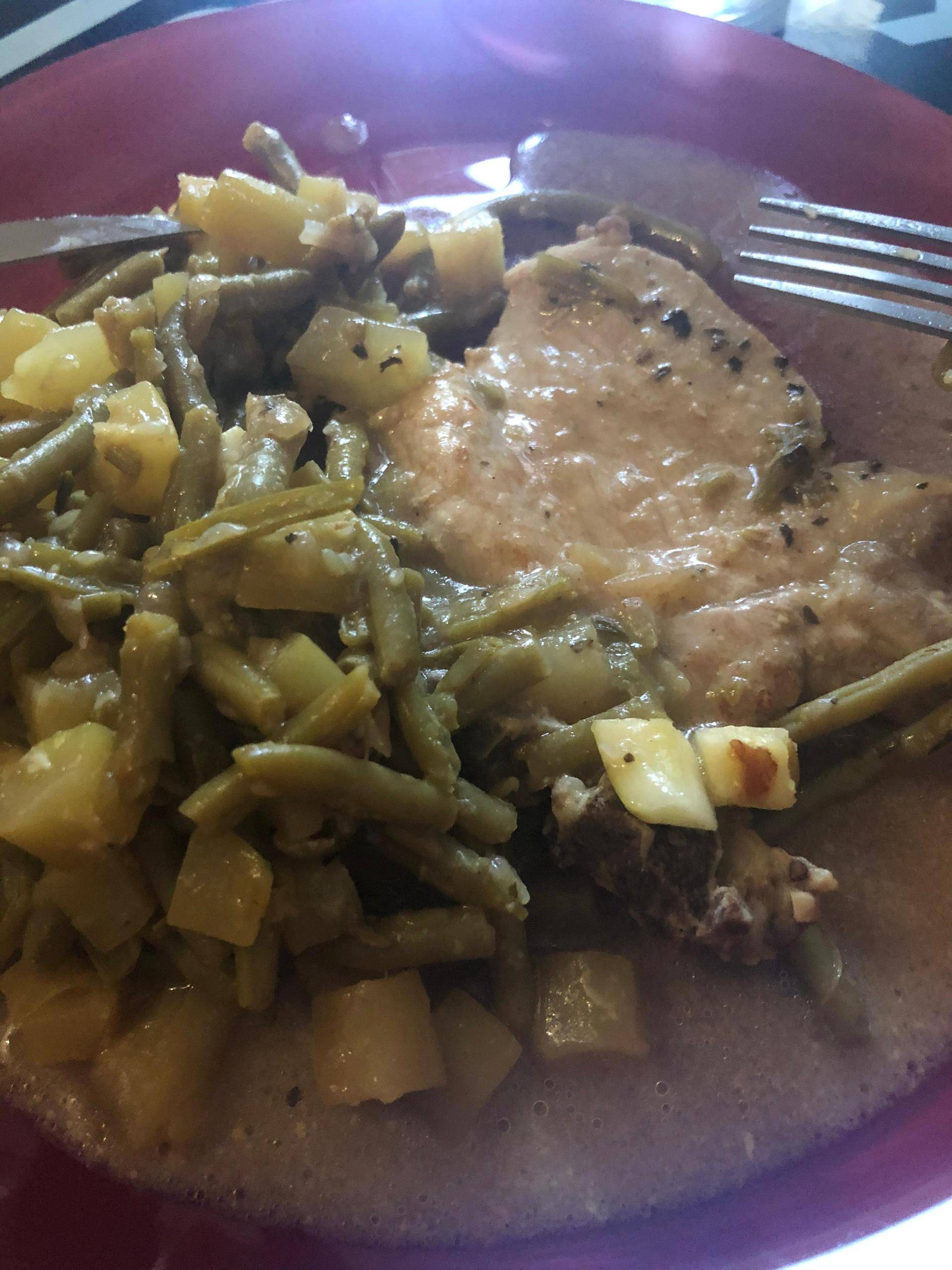 Côte de porc haricot vert courgettes - Recepten Cookeo | Moulinex