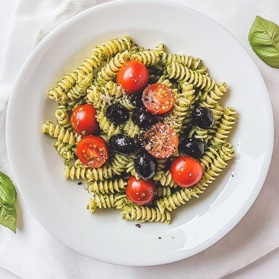 Salade de pâtes au pesto et olives - Recette Cookeo | Moulinex