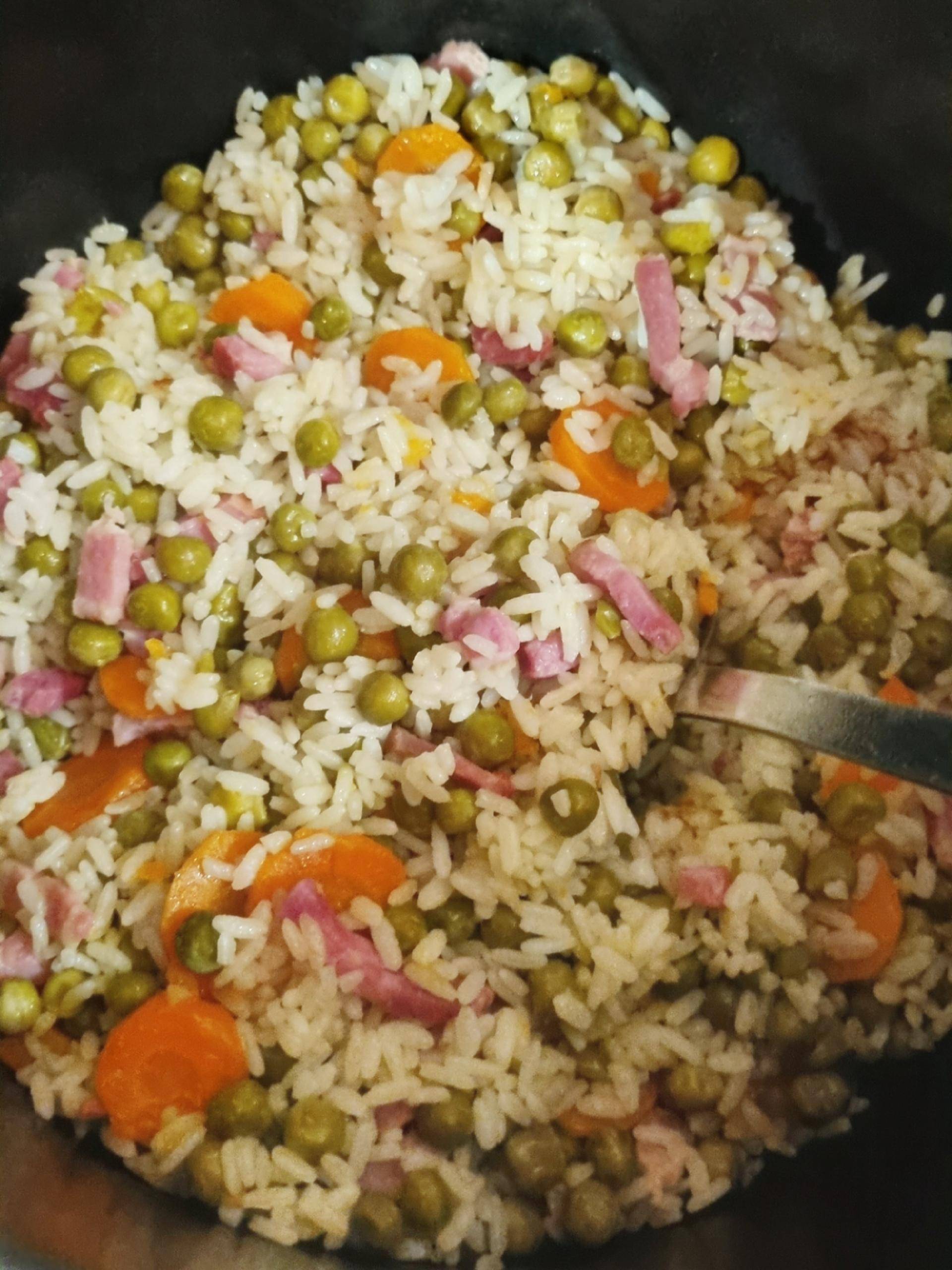 Riz, lardons et petits pois carottes - Recepten Cookeo | Moulinex