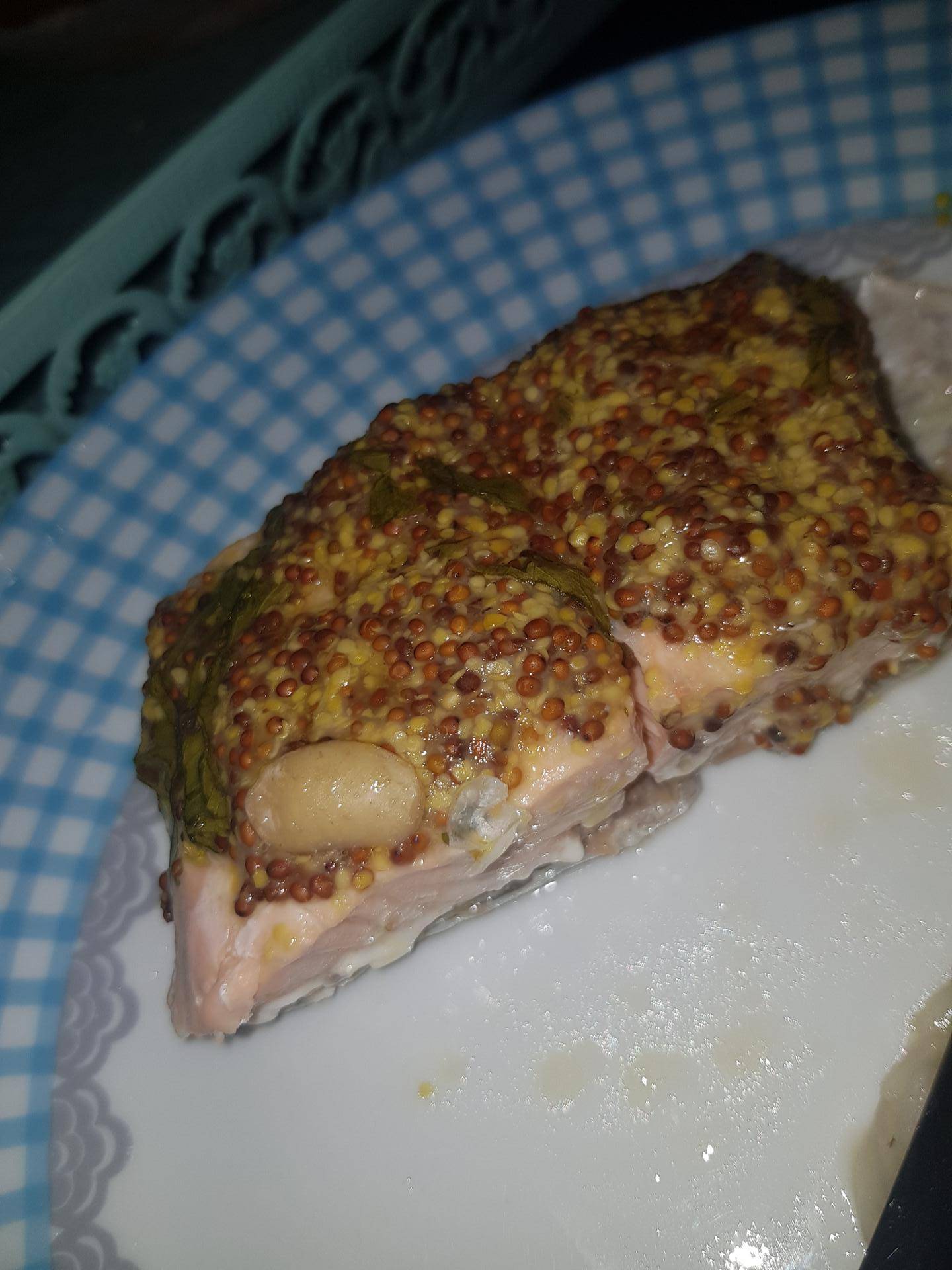 Papillote de saumon à la moutarde à l'ancienne - Recette Cookeo | Moulinex