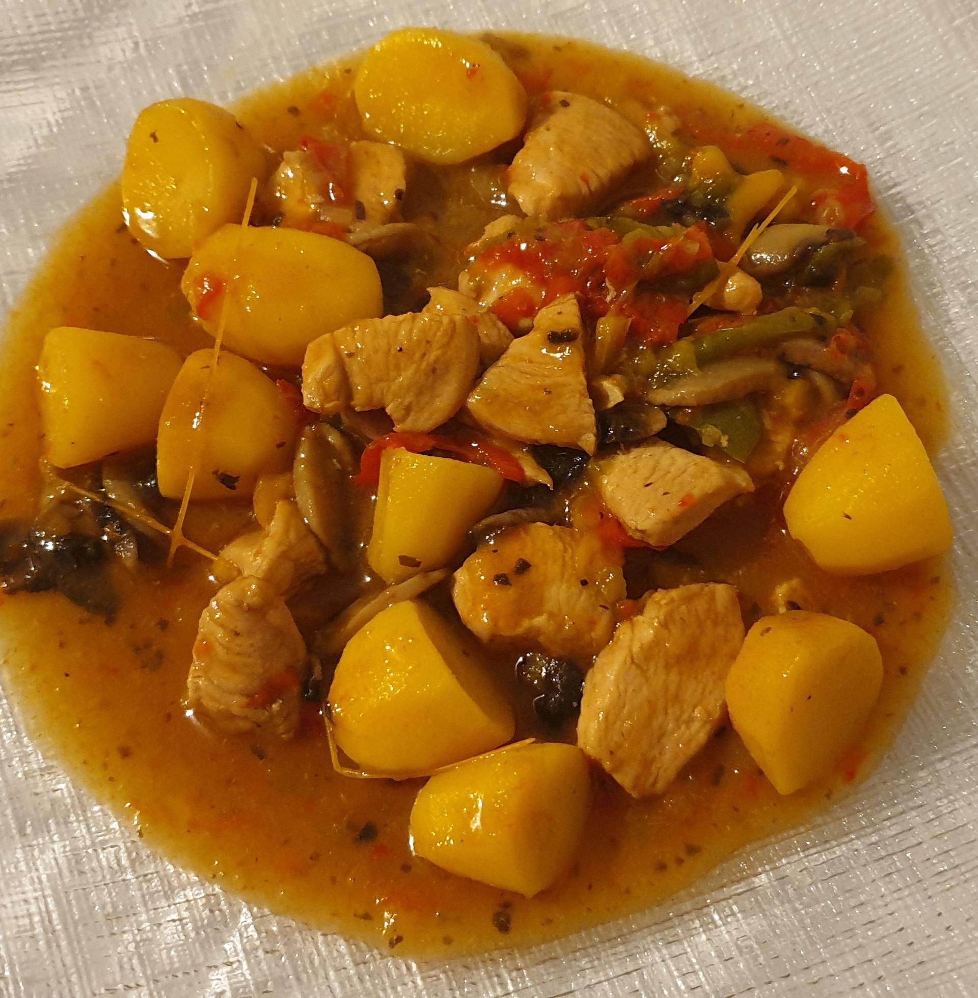 Poulet, poivrons et pomme de terre - Recette Cookeo | Moulinex