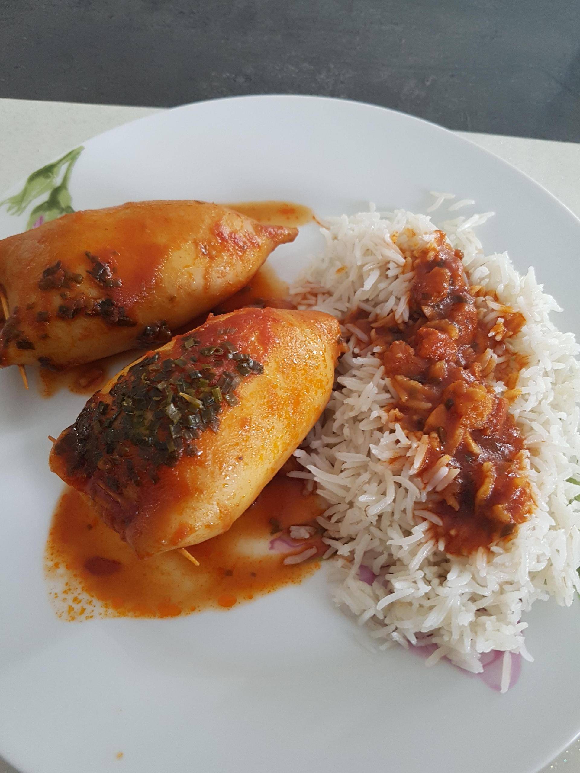 Encornets farcis au riz et crevettes - Recepten Cookeo | Moulinex