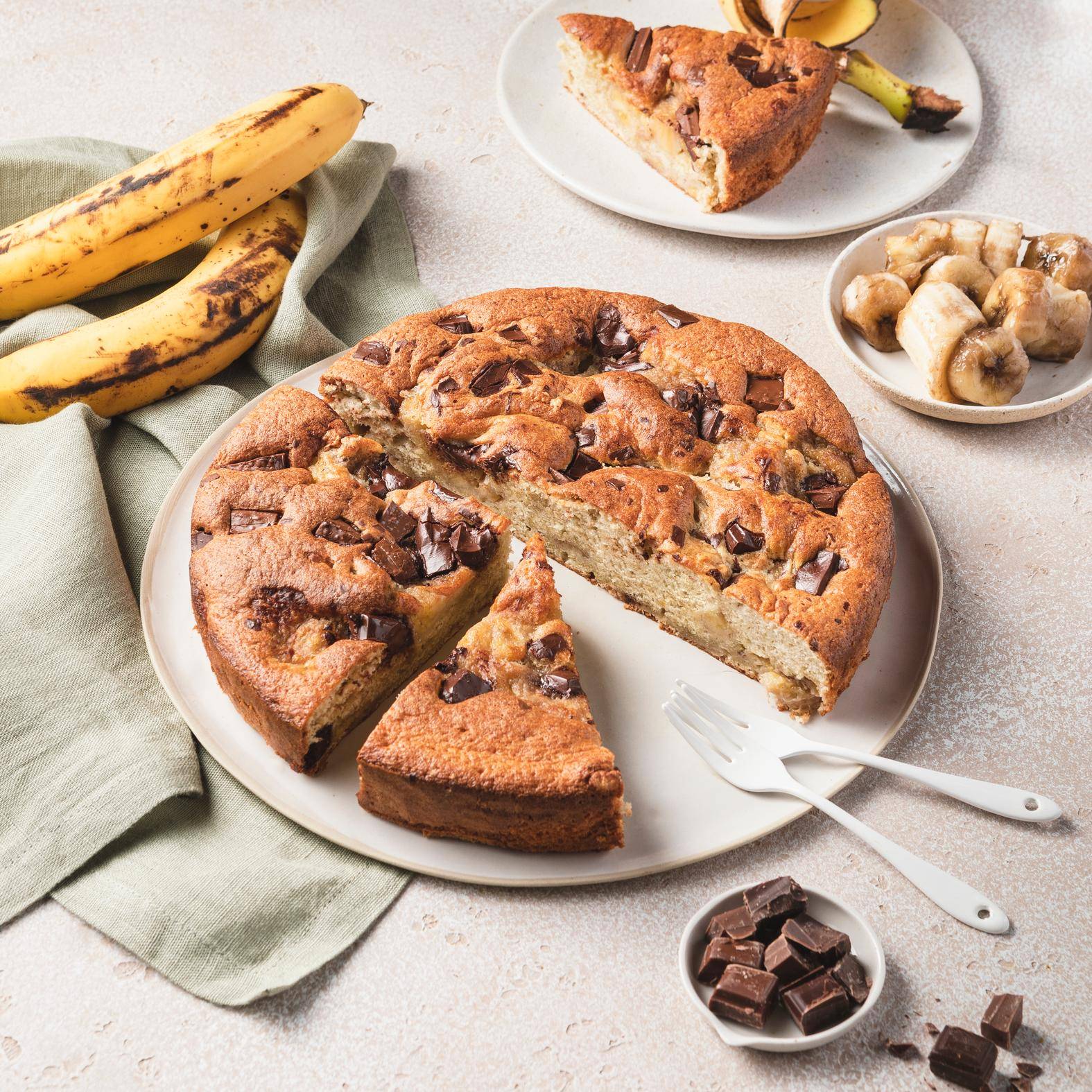 Gâteau moelleux banane chocolat - Recette Companion | Moulinex