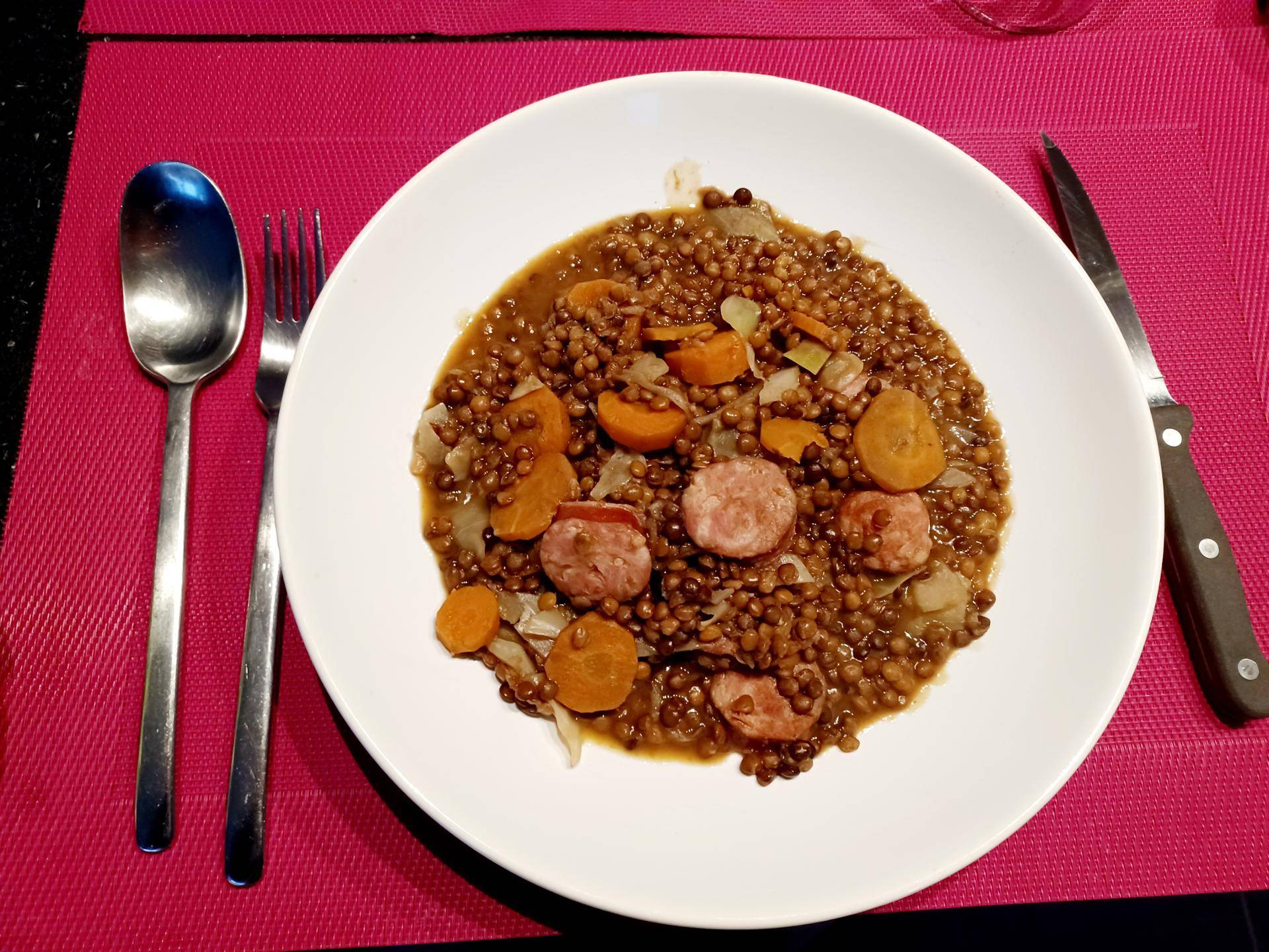 Lentilles et saucisses à ma façon - Recepten Cookeo | Moulinex