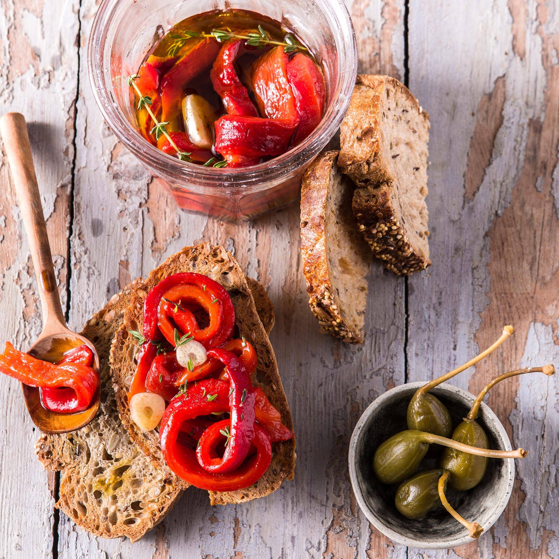 Tartines de poivrons à l'espagnole - Recette EASY FRY & GRILL 2 in 1 DIGITAL | Moulinex