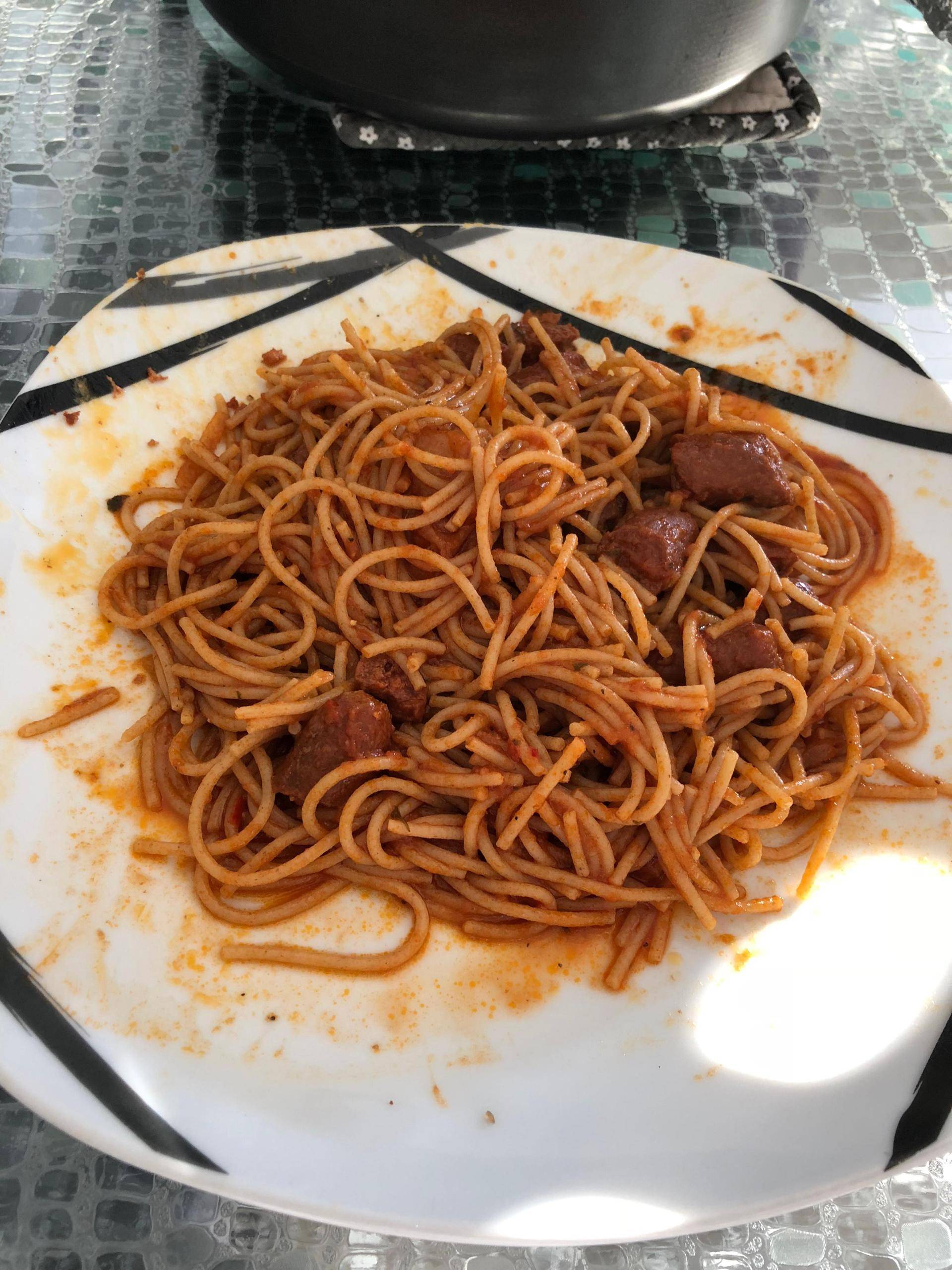 Spaghettis au merguez sauce rouge - Recette Cookeo | Moulinex