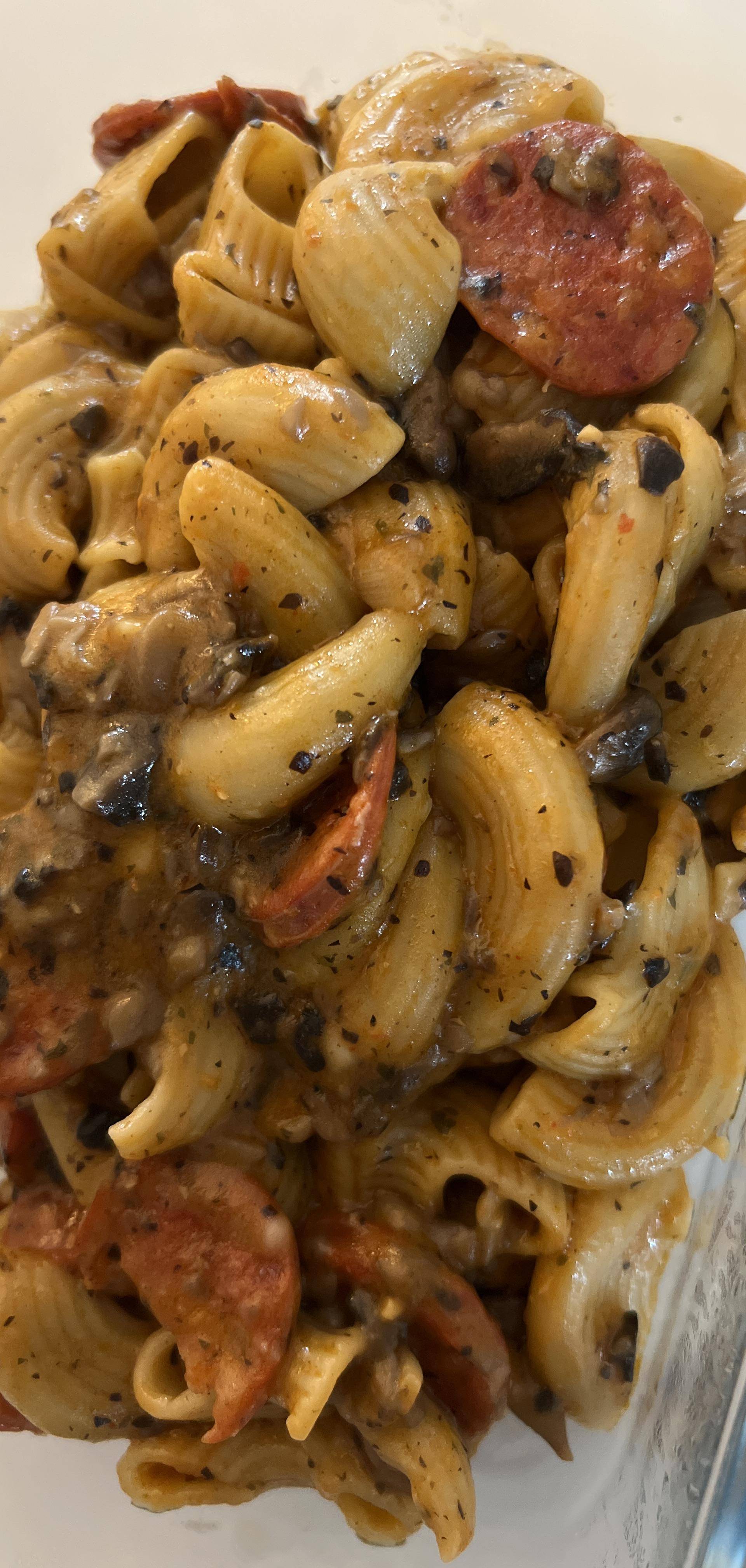 One Pot Pasta Chorizo Champignon - Recette Companion Connect XL | Moulinex
