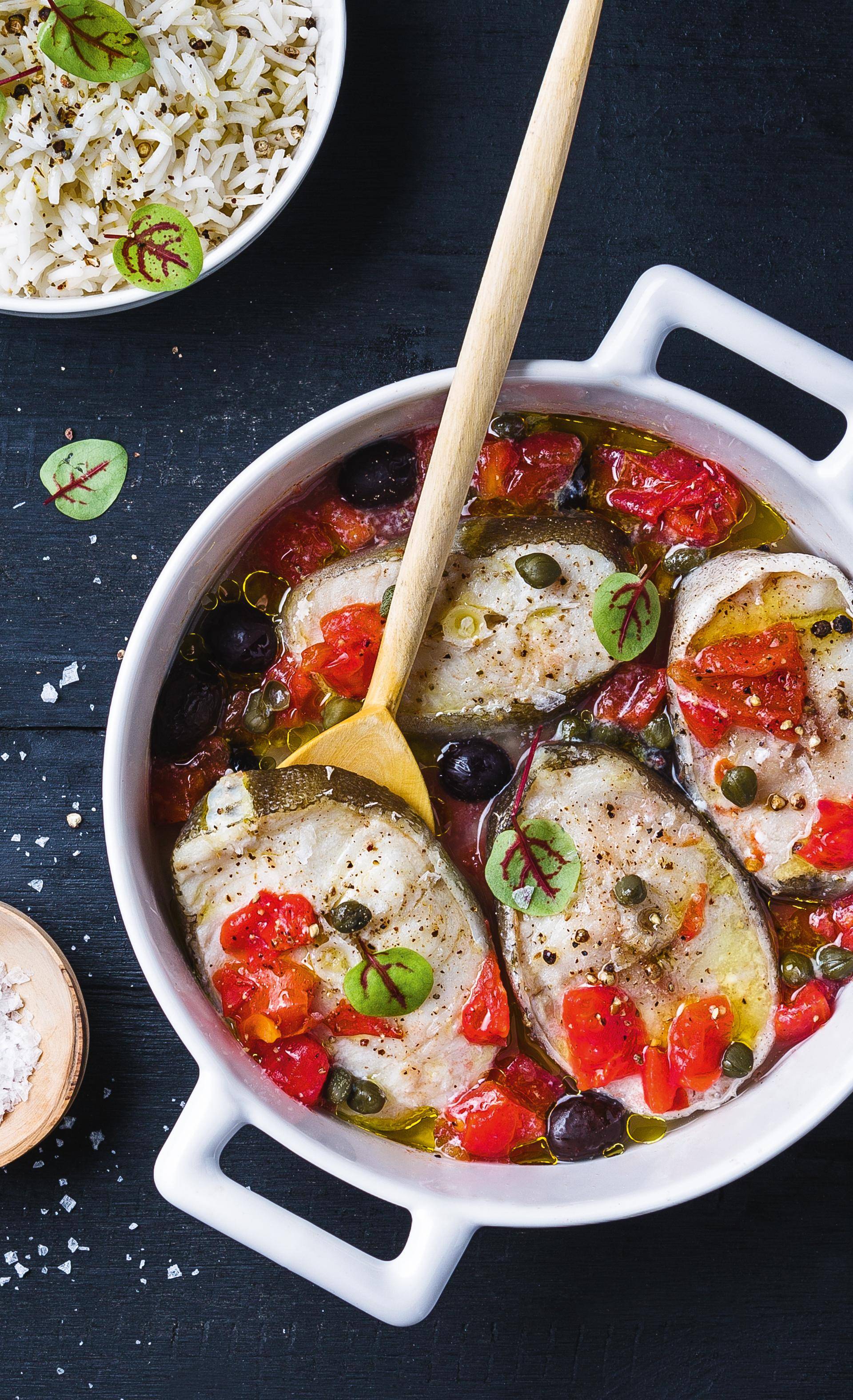 Darnes de poisson à la Sicilienne - Recette Cuiseur vapeur | Moulinex