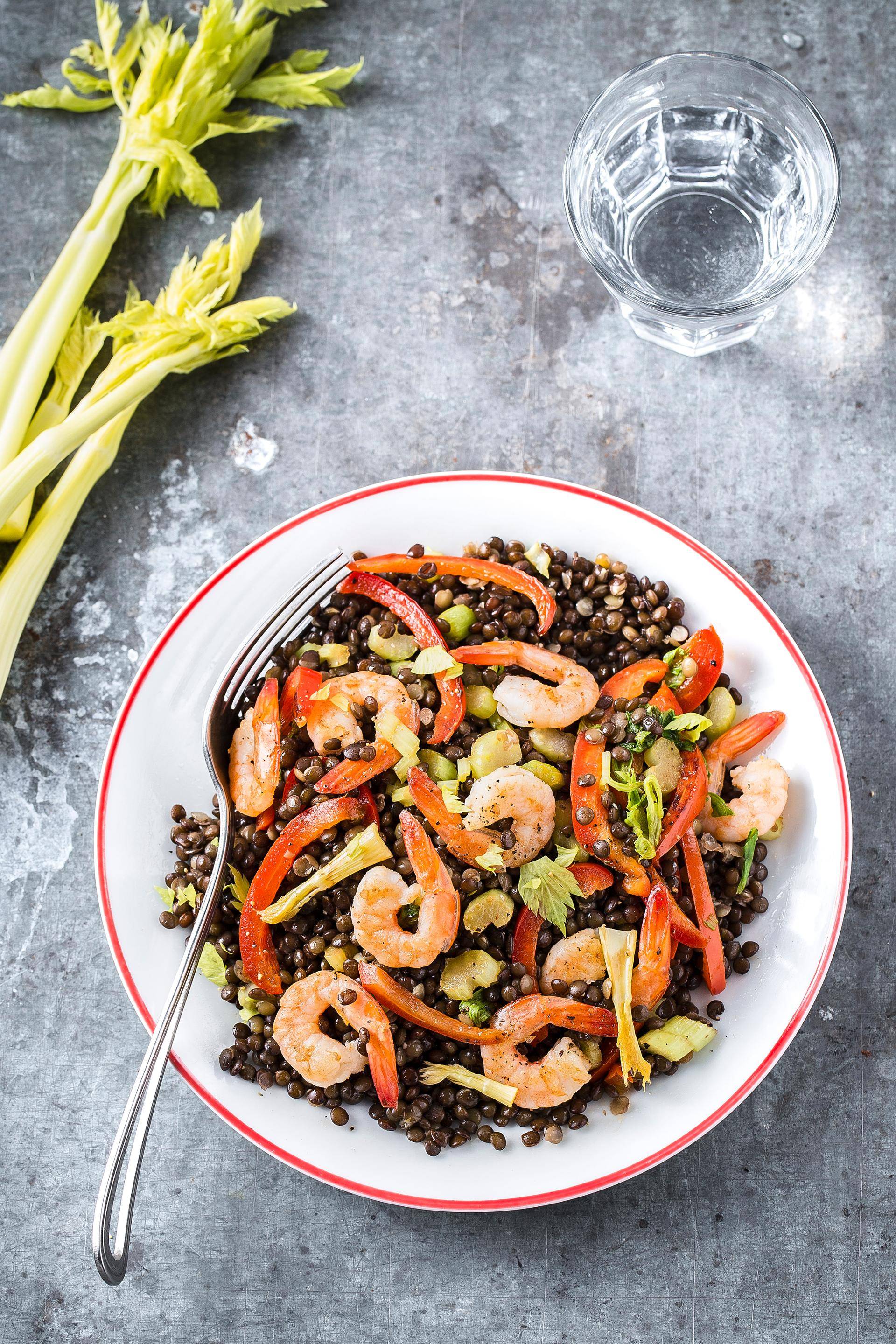 Lentilles beluga aux crevettes - Recette Cookeo | Moulinex