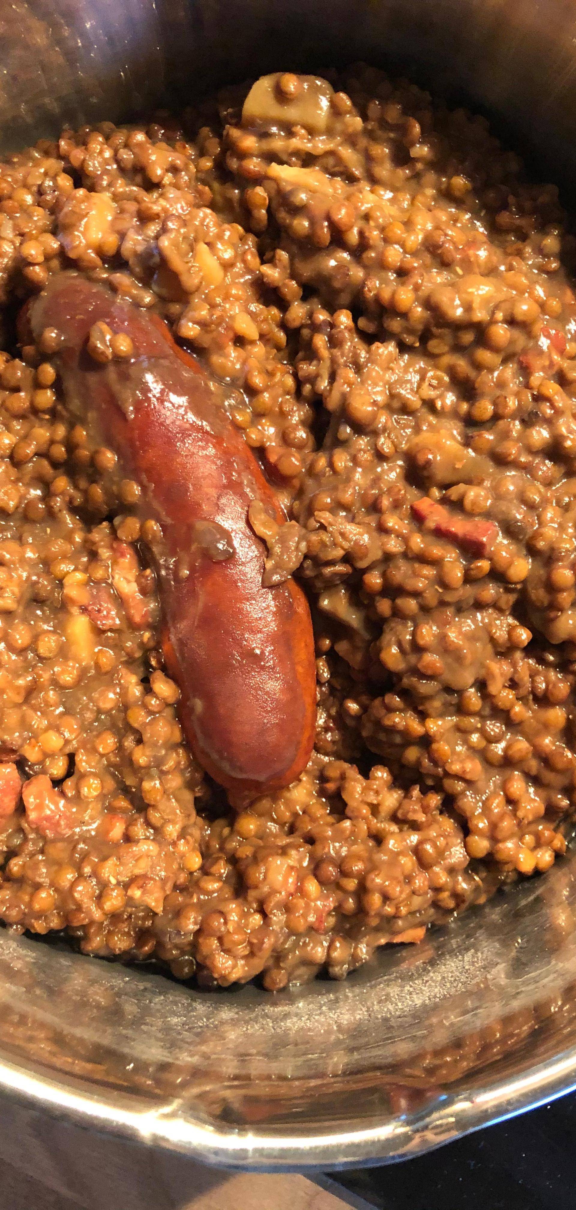 Soupe de lentilles et ses saucisses de Montbéliard - Recette Cookeo | Moulinex