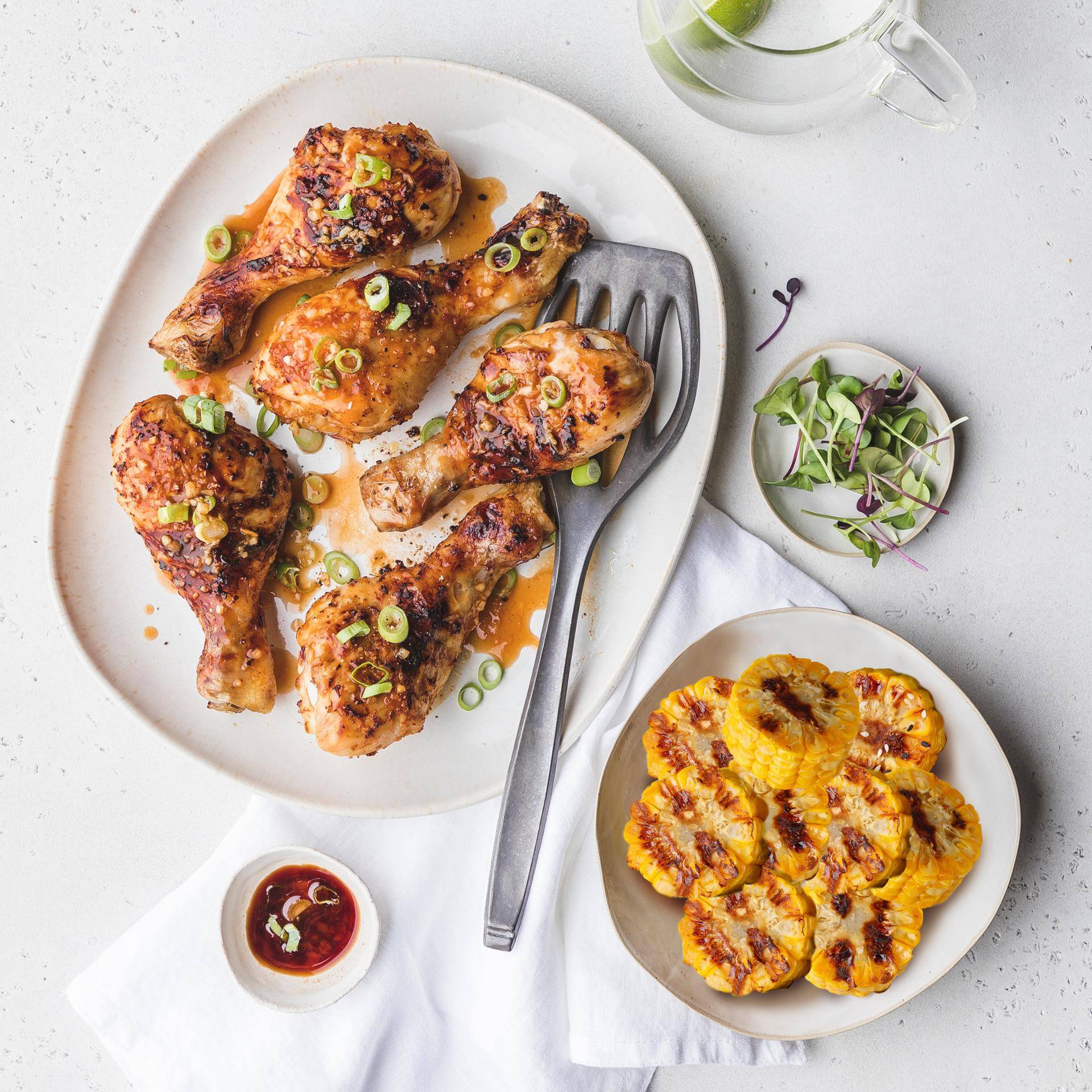 Pilons de poulet caramélisés au gingembre et maïs - Recette Multifunction Airfryer Oven Digital | Moulinex