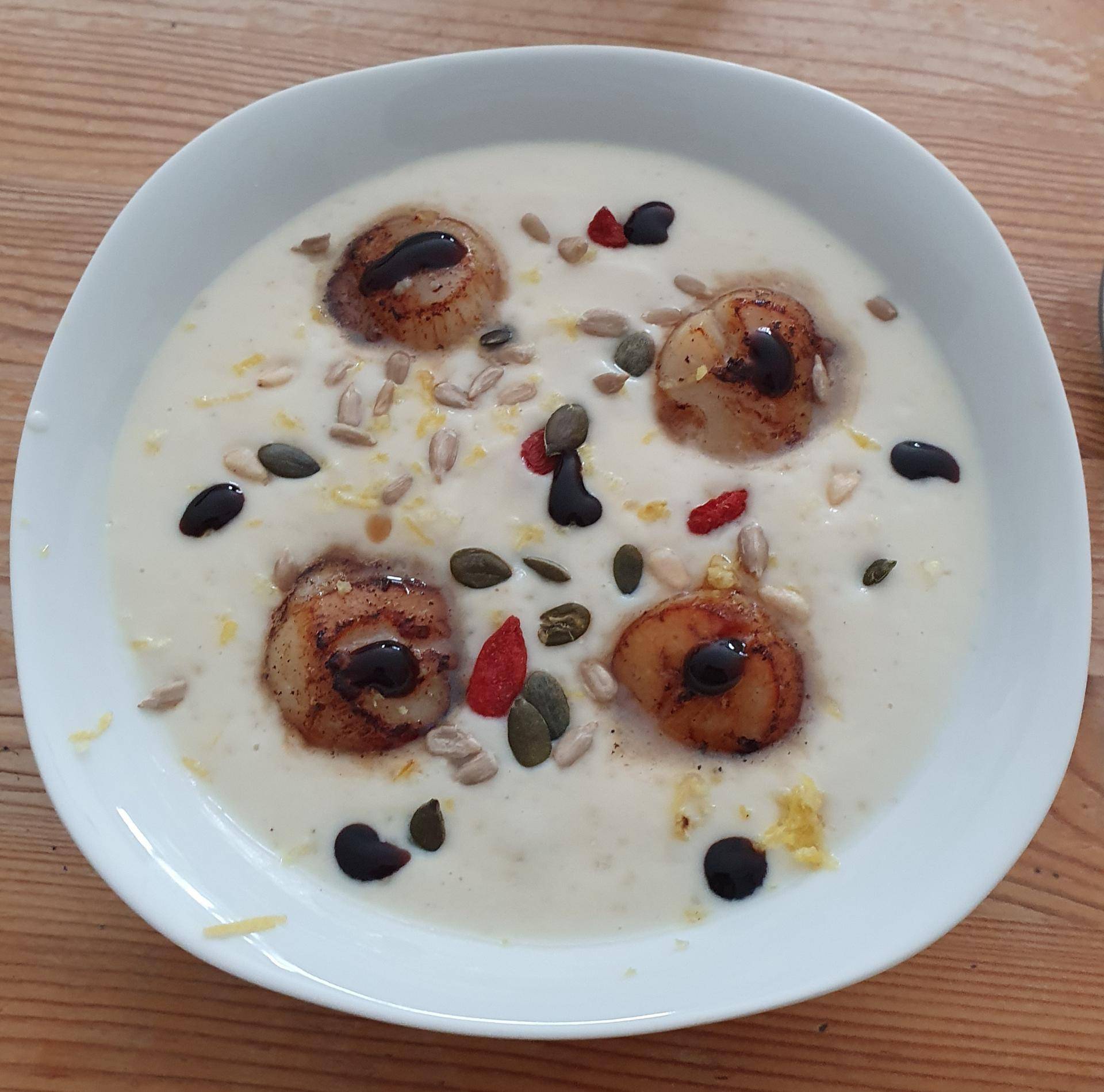 Velouté de chou-fleur et St Jacques snackées - Recepten Companion Connect XL | Moulinex