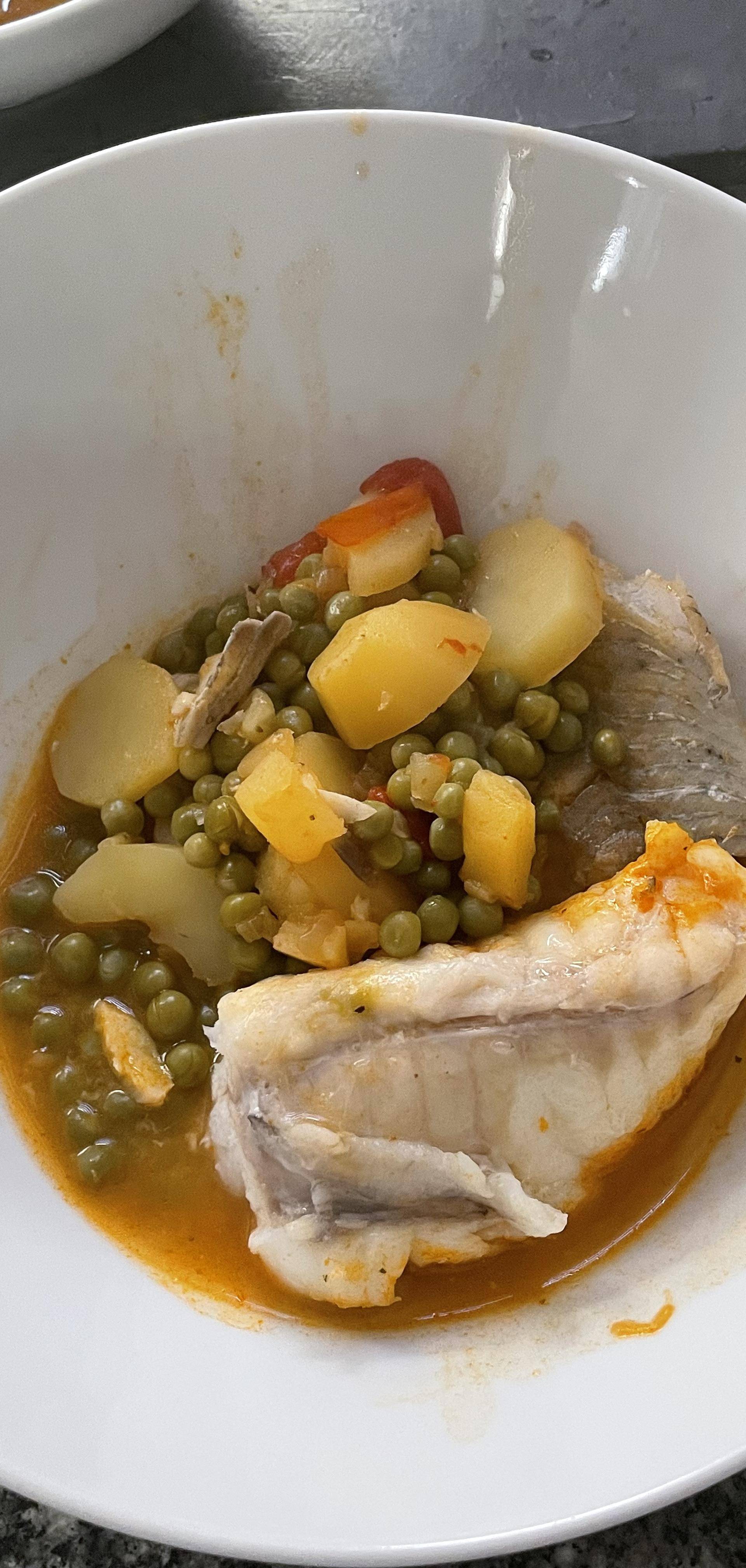 Lotte patate petit pois - Recette Cookeo | Moulinex