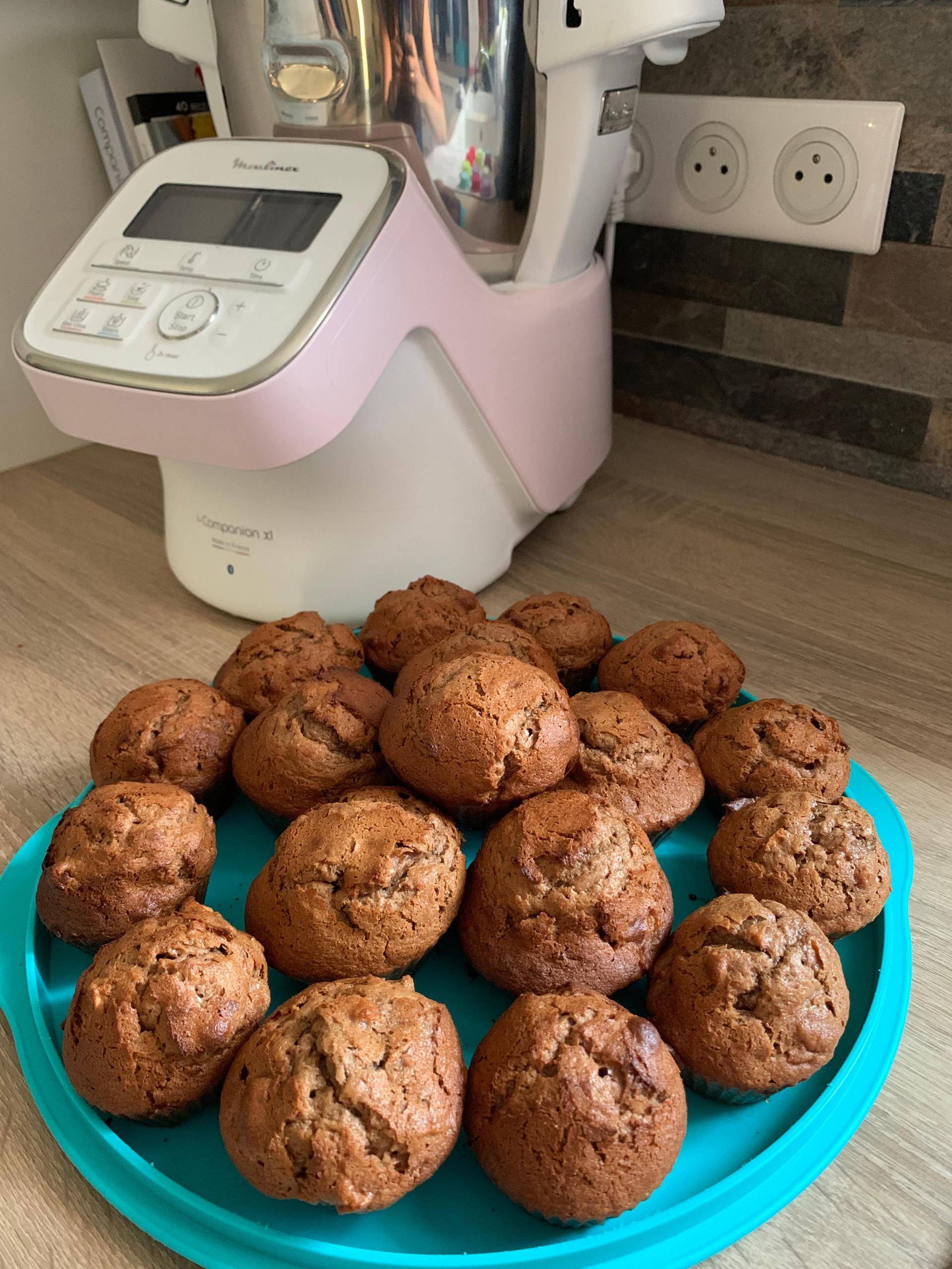 Muffins chocolat caramel et aux pommes - Recette Companion Connect XL | Moulinex