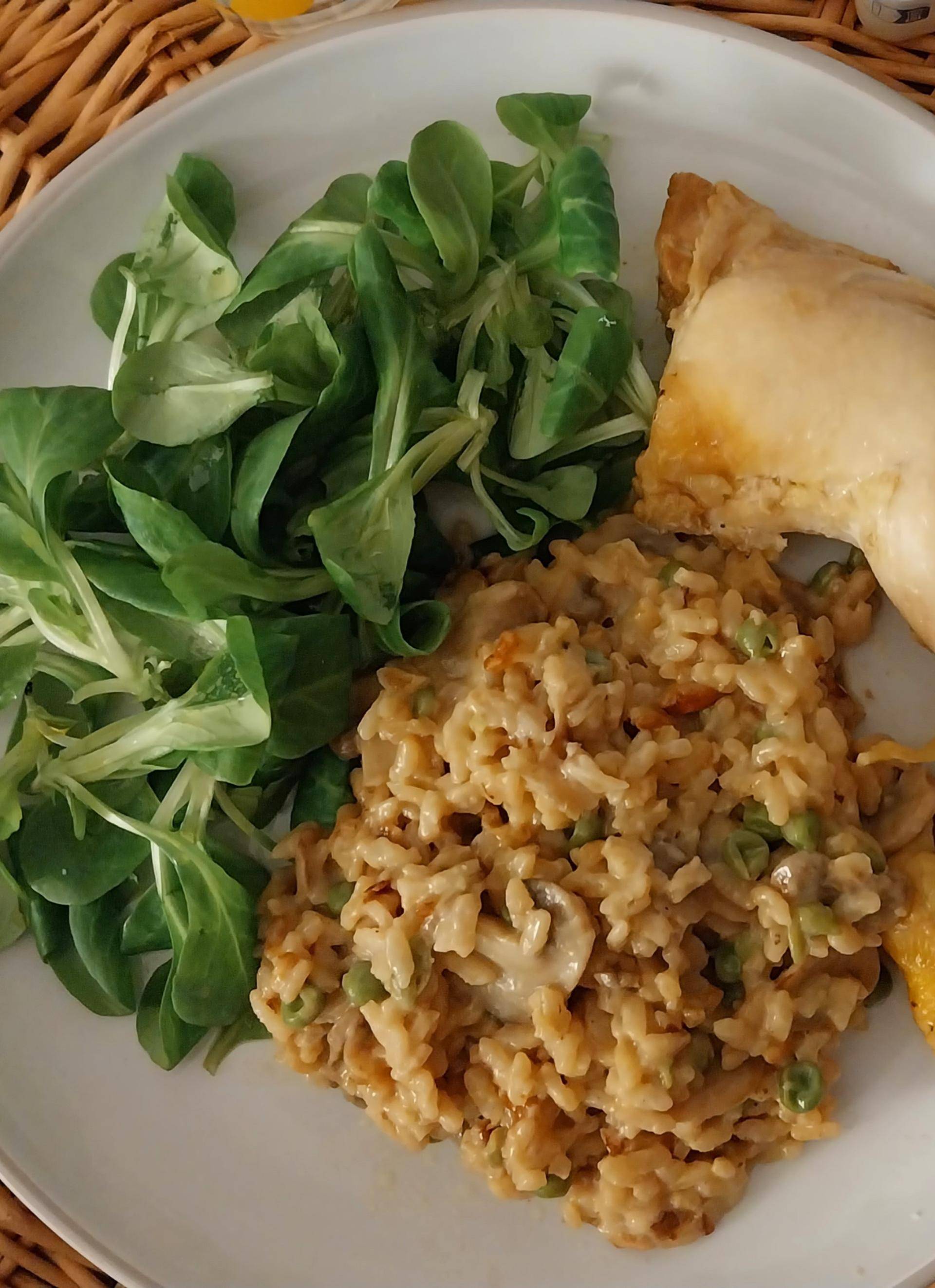 Risotto champignon, petit pois, cuisses de poulet - Recette Cookeo | Moulinex