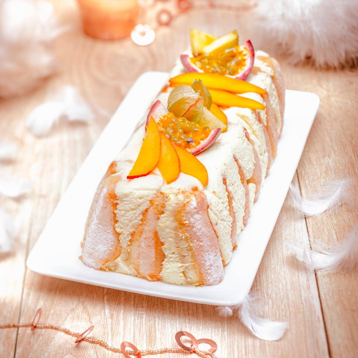 Bûche façon tiramisu aux fruits exotiques - Recepten Companion | Moulinex