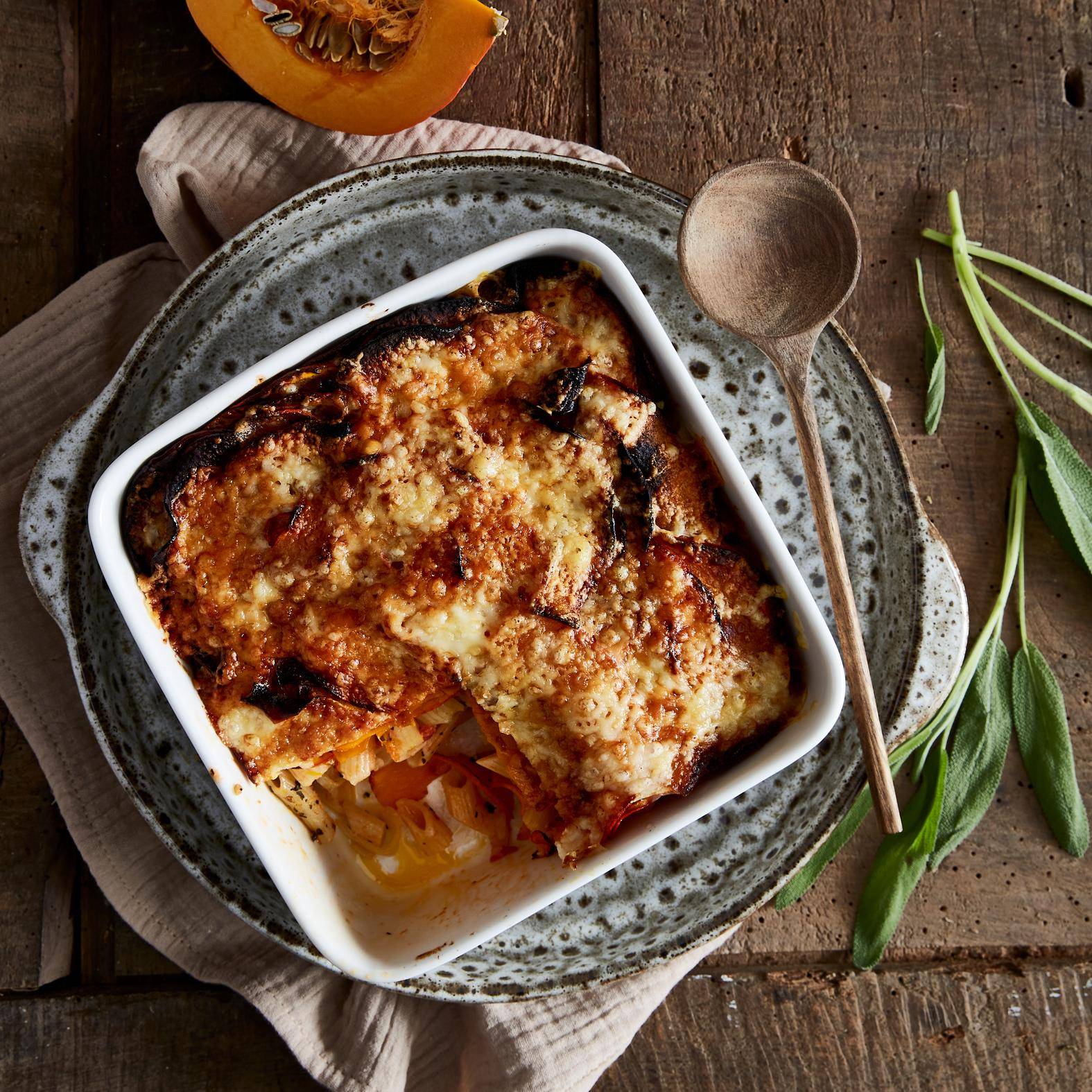 Pâtes penne au potimarron gratinées - Recette EASY FRY GRILL & STEAM 3 in 1 | Moulinex