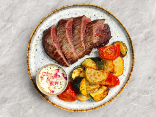 Steak de boeuf et légumes rôtis - Recette Cookeo V3 Mini | Moulinex
