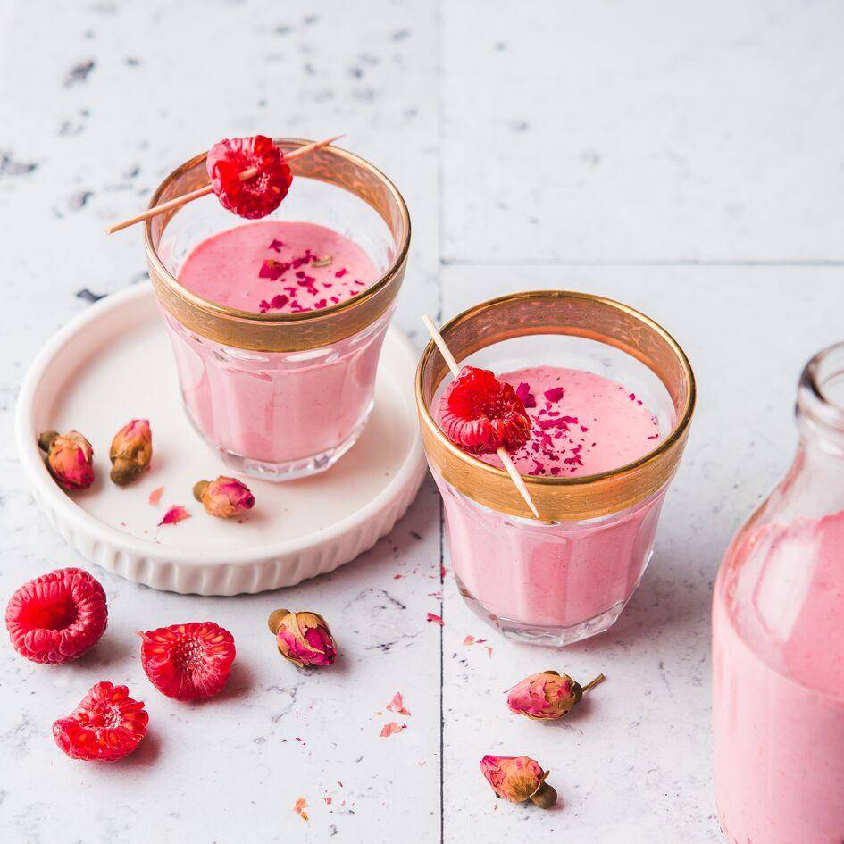 Lassi framboise et eau de rose - Recette Blend up | Moulinex