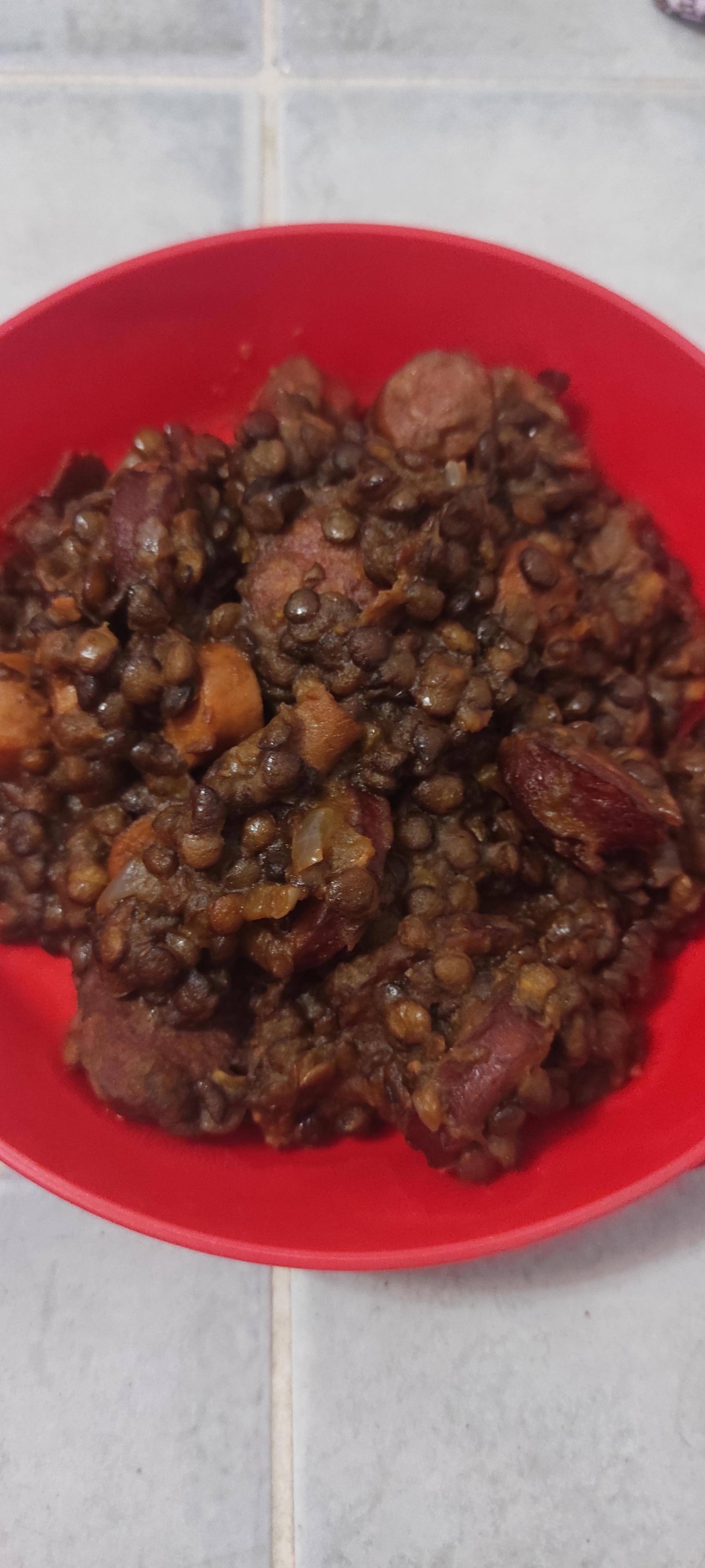 Saucisses lentilles à ma façon - Recepten Cookeo | Moulinex