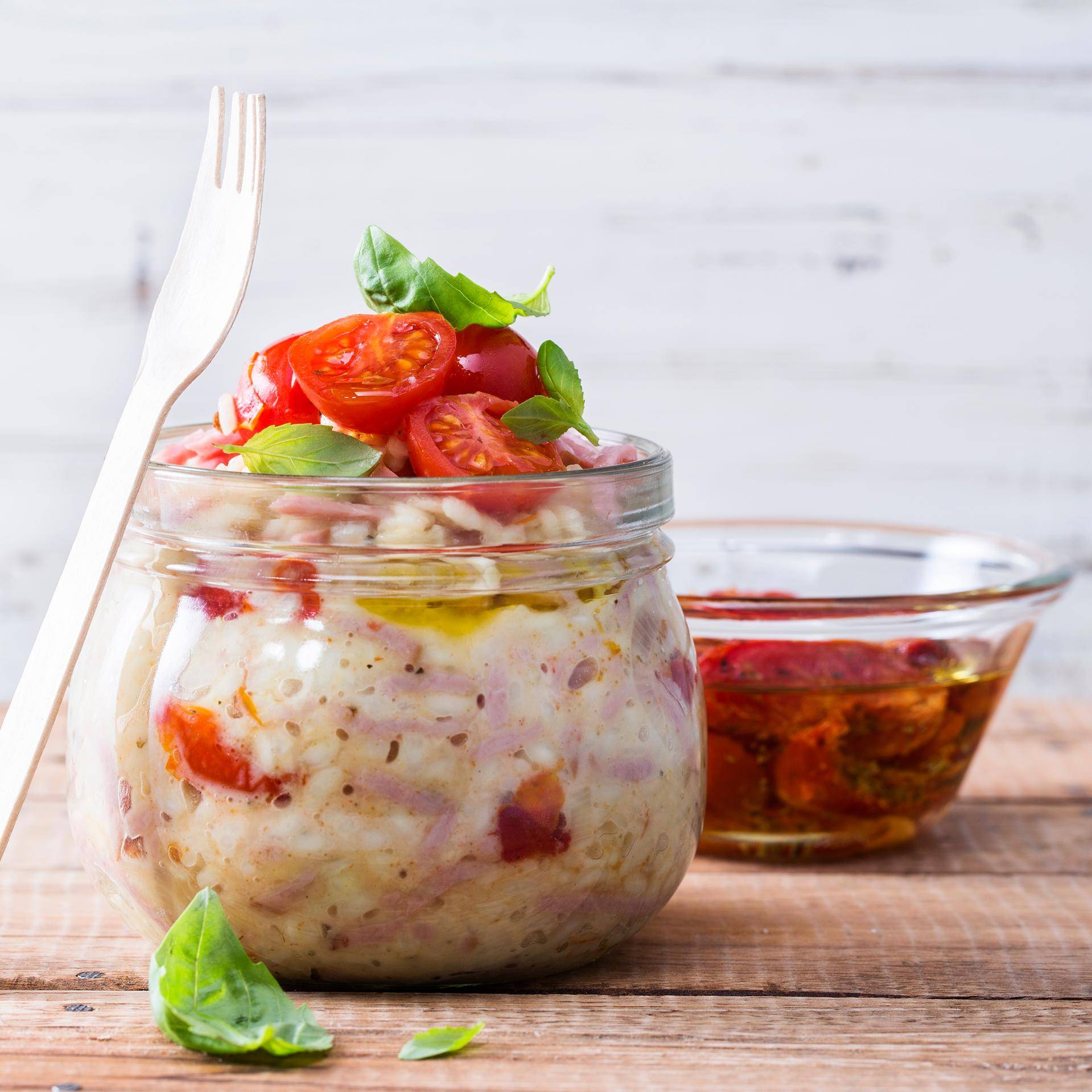 Risotto au Râpé de jambon fumé, tomates et basilic - Recepten Companion | Moulinex