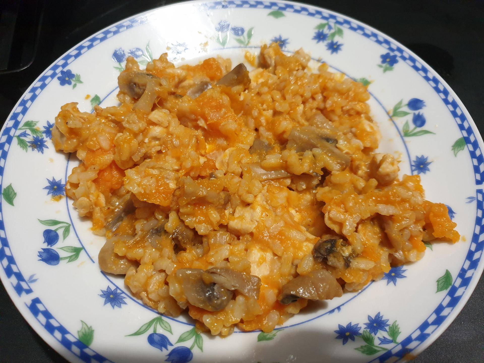 Risotto au poulet, champignons et patates douces - Recepten Cookeo | Moulinex