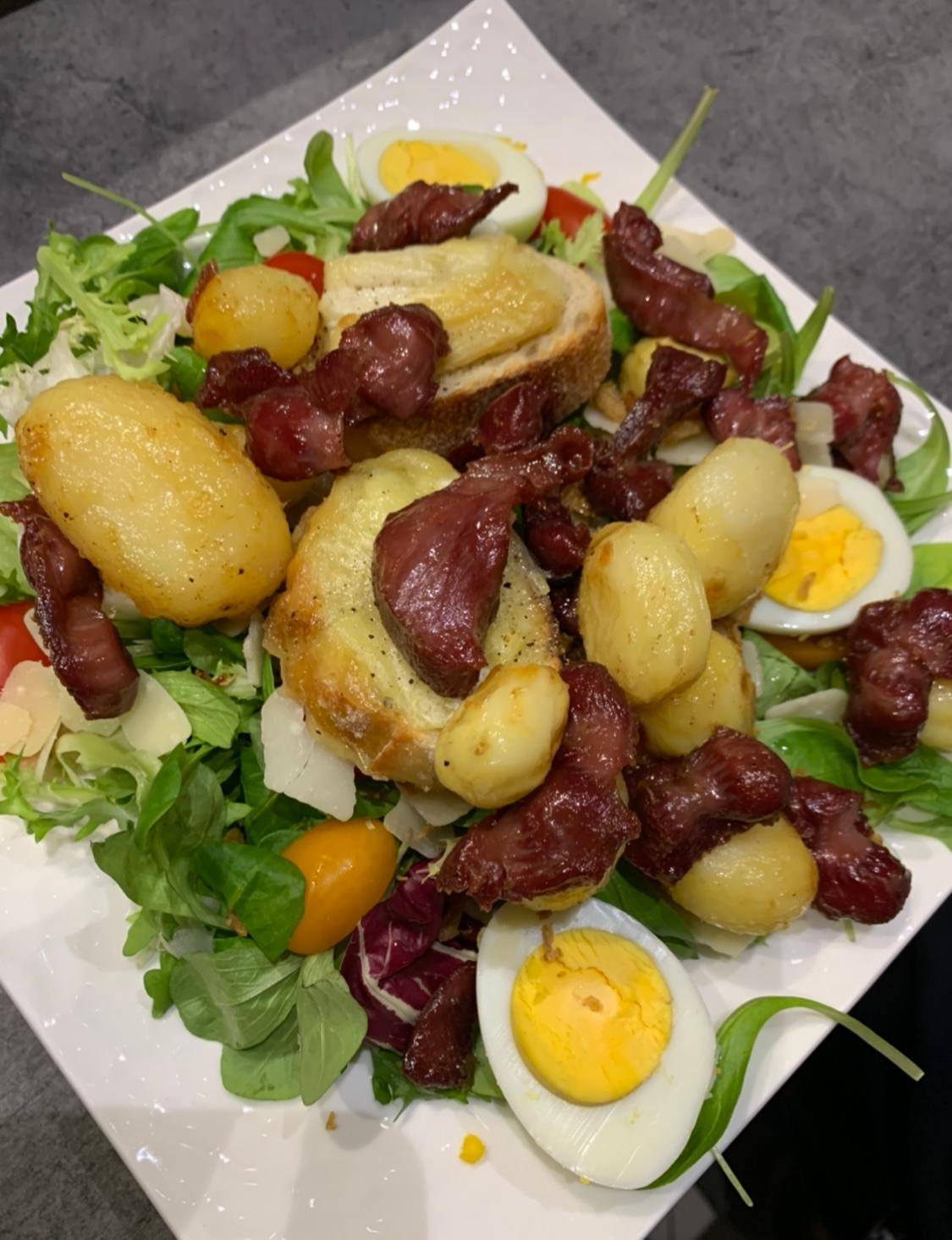 Salade de gésiers confits pommes de terre grenailles extra Crisp - Recepten Cookeo | Moulinex