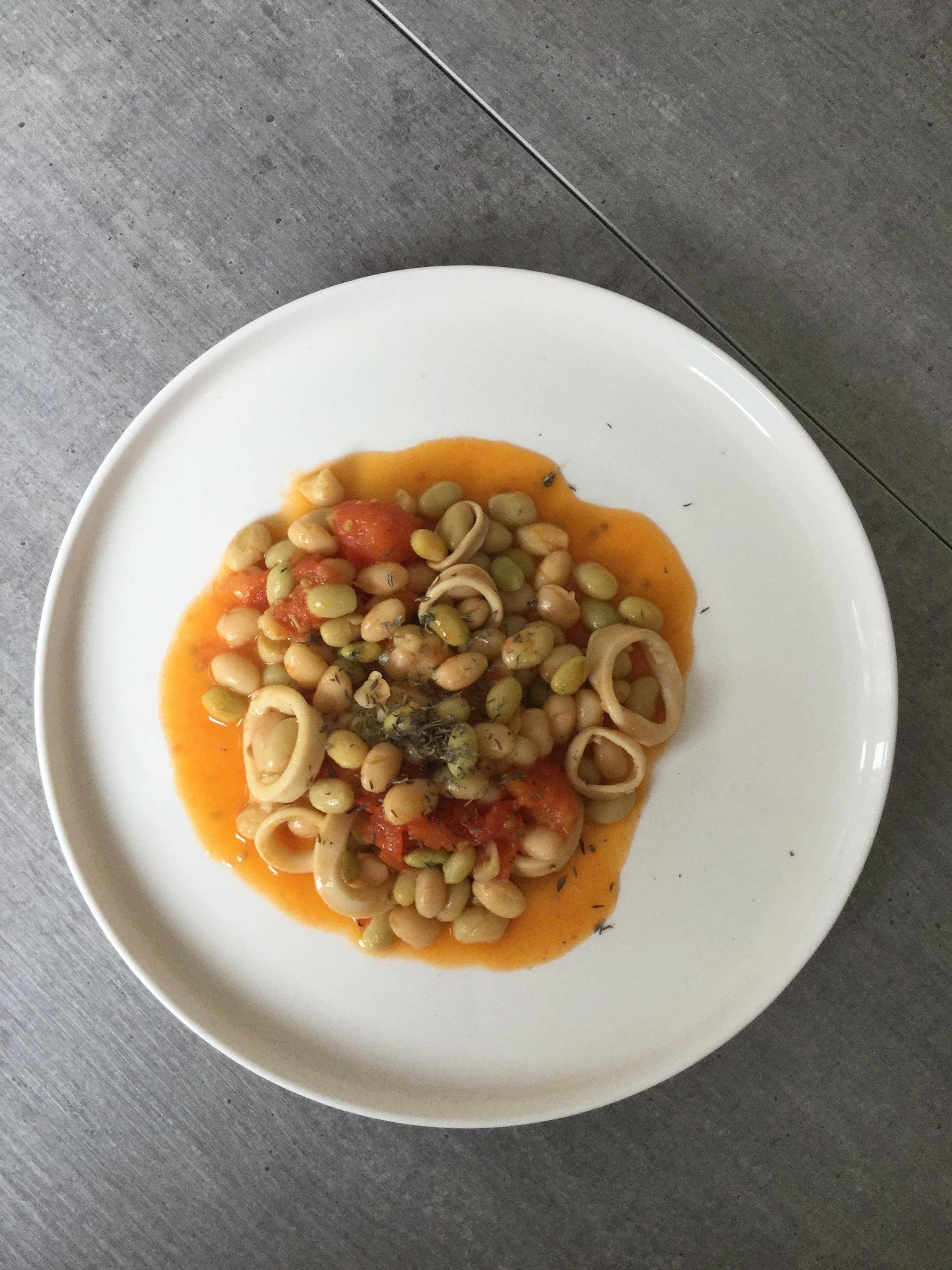 Calamars vapeurs, tomates et haricots - Recepten Cookeo | Moulinex