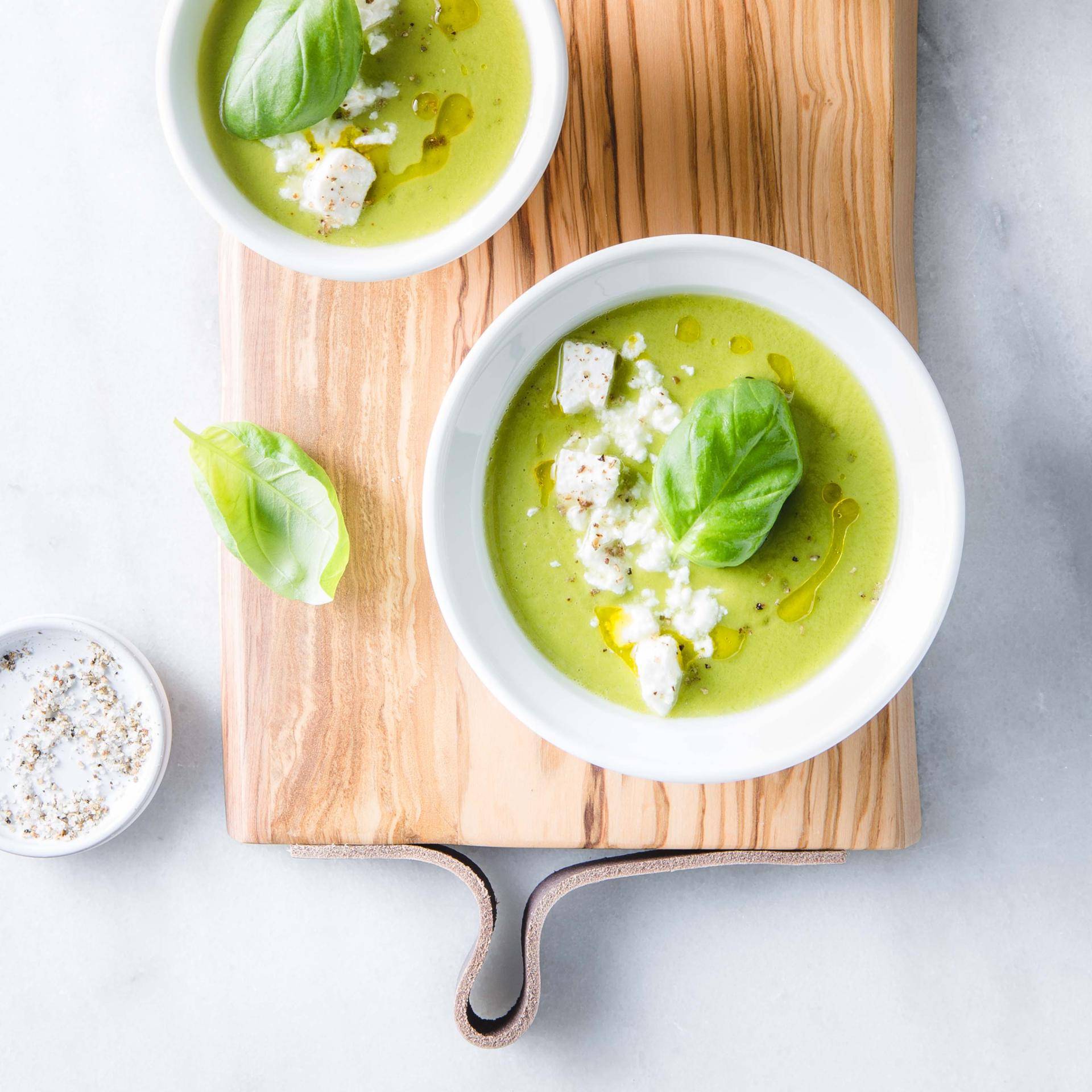 Gaspacho de courgette à la feta - Recepten Cuiseur vapeur | Moulinex