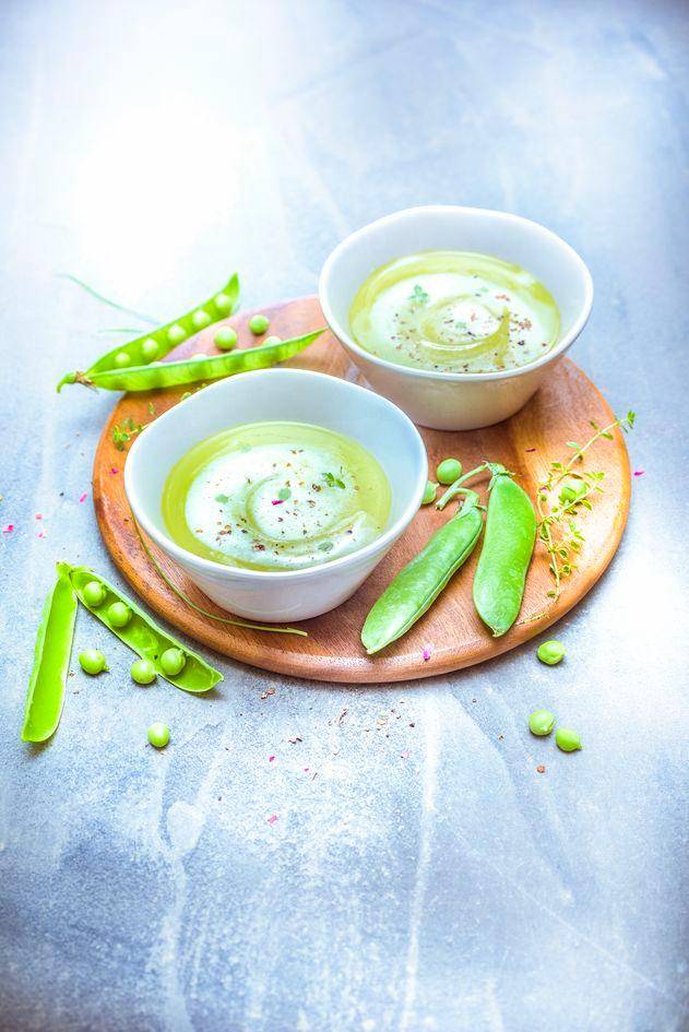 Velouté de petits pois, écume de thym - Recepten Perfectmix Cook | Moulinex