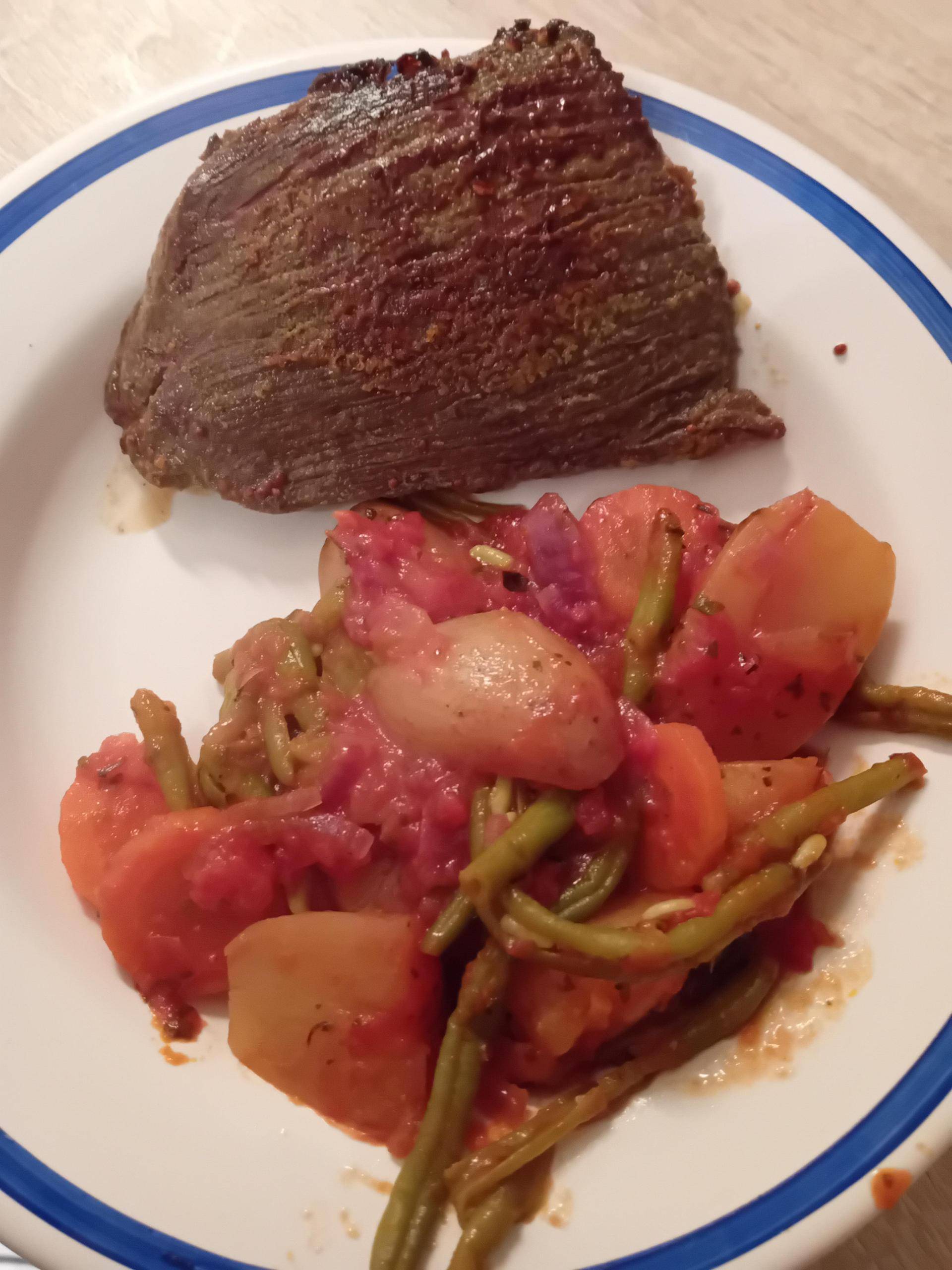 Légume et steak à la moutarde - Recepten Cookeo | Moulinex