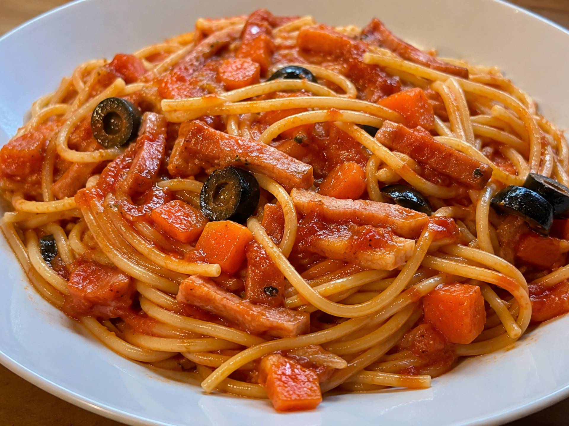 Patte sauce tomate olives carottes lardon - Recette Cookeo Infinity Autostir | Moulinex