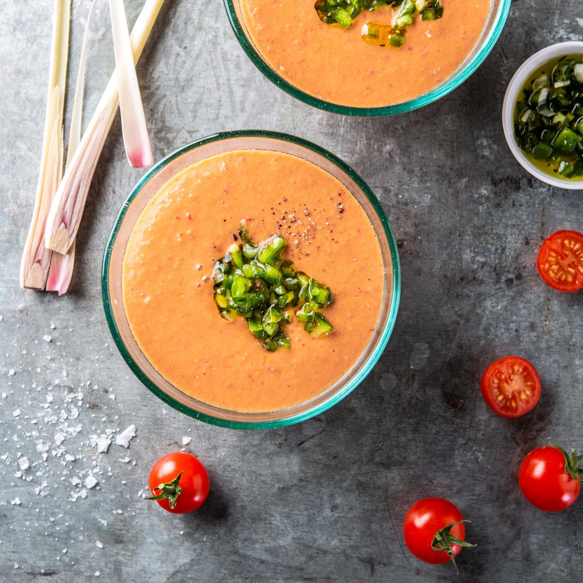 Gaspacho de tomates à la citronnelle - Recette Perfectmix + | Moulinex