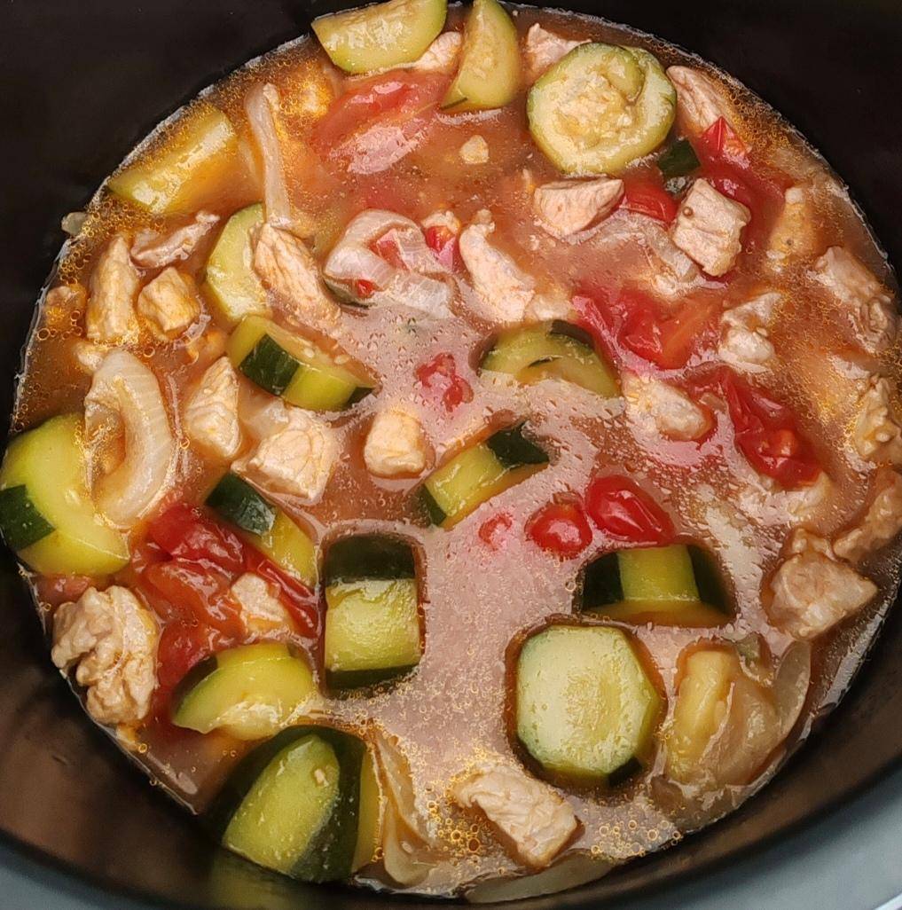 Côté de porc courgette tomate oignon - Recette Cookeo V3 | Moulinex